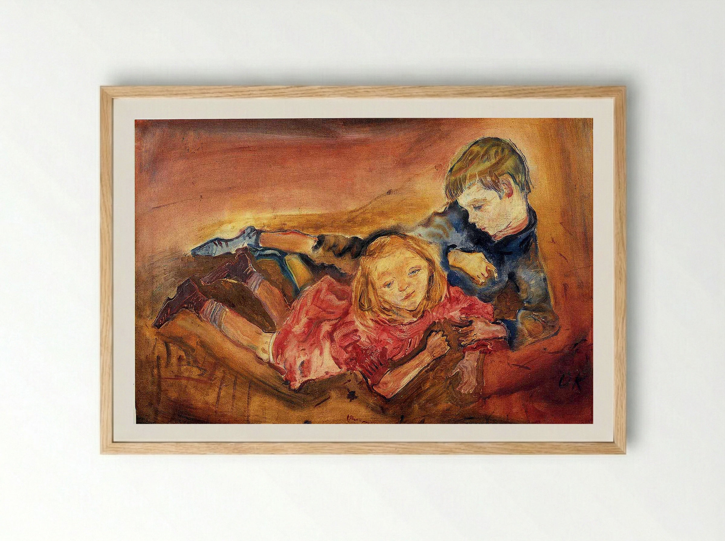 Children Playing - Paula Modersohn-Becker - Framed Print Wood