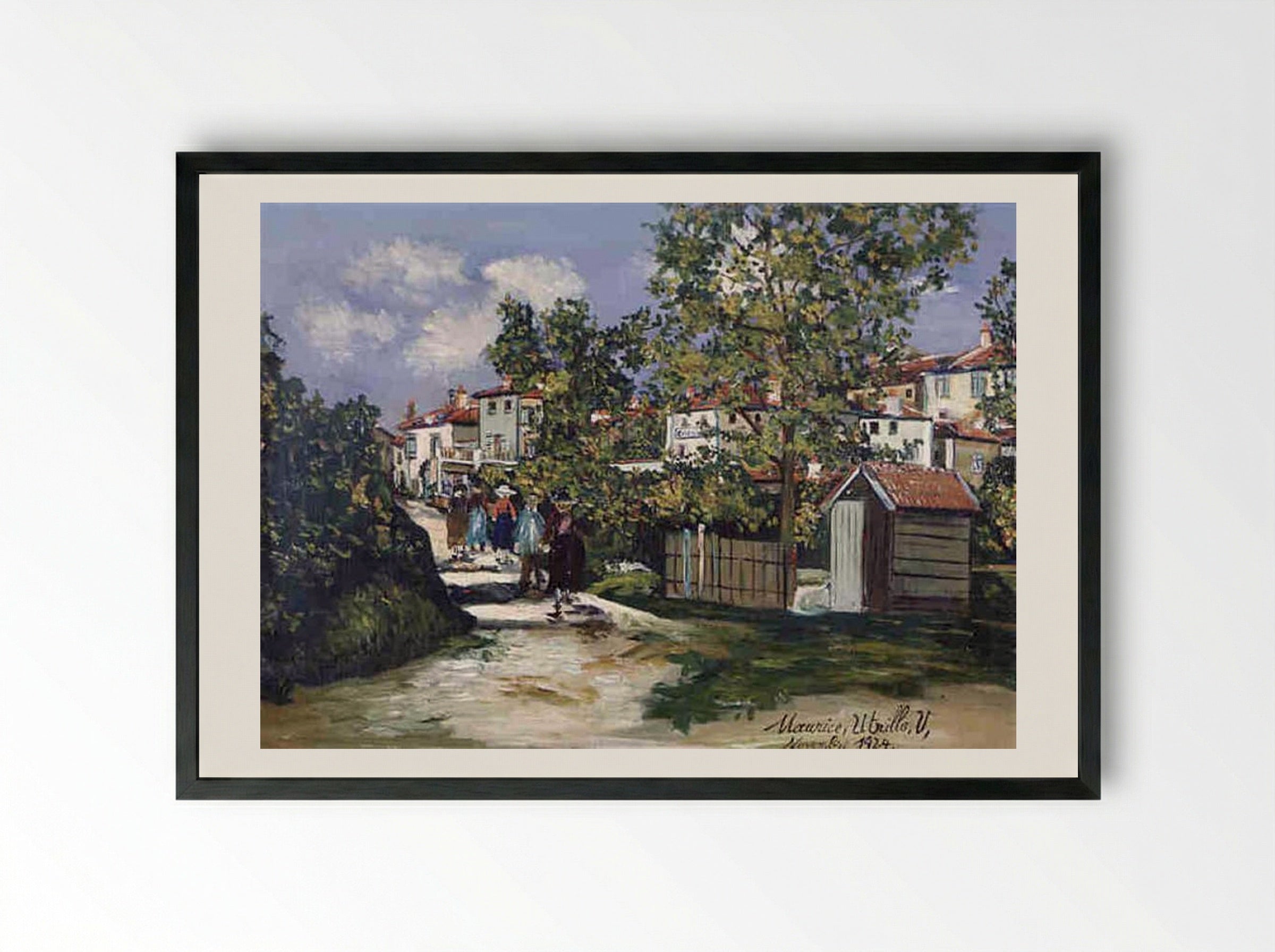 Landscape in Saint-Bernard - Maurice Utrillo - Framed Print Black