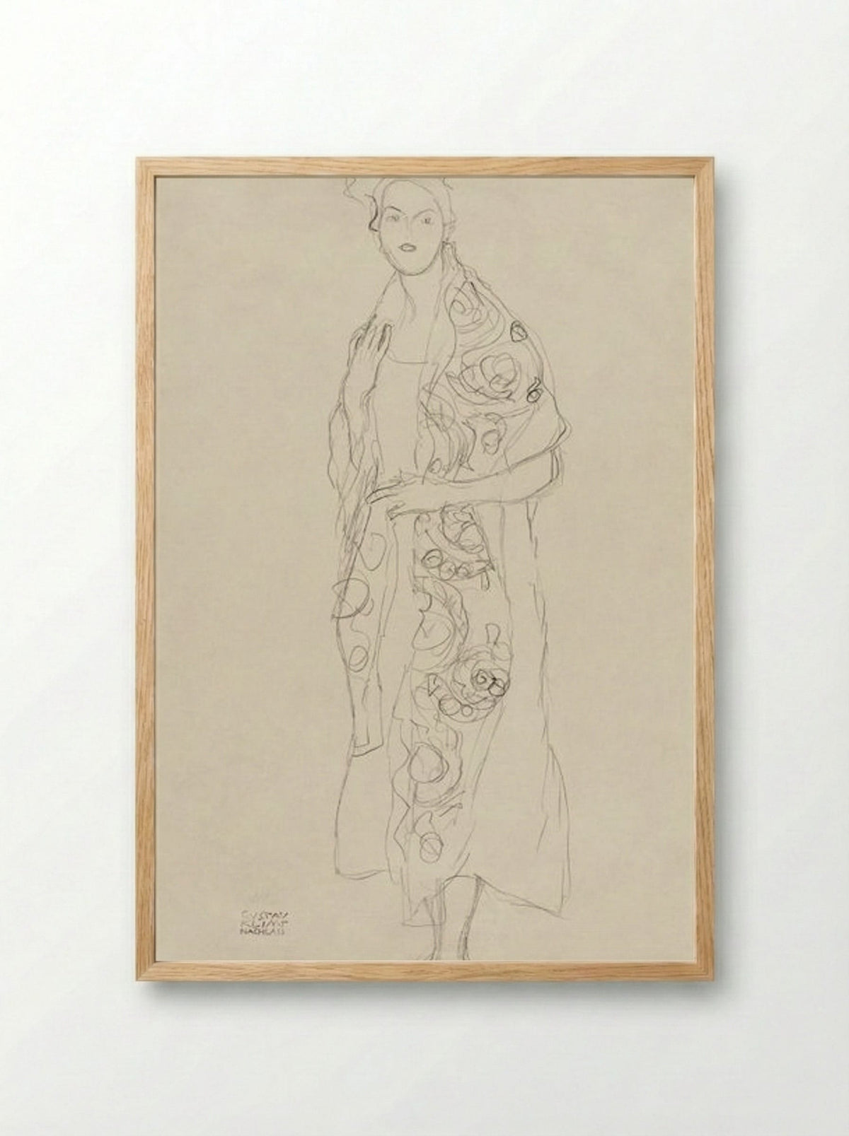 Portrait of a Woman - Gustav Klimt - Framed Print Wood