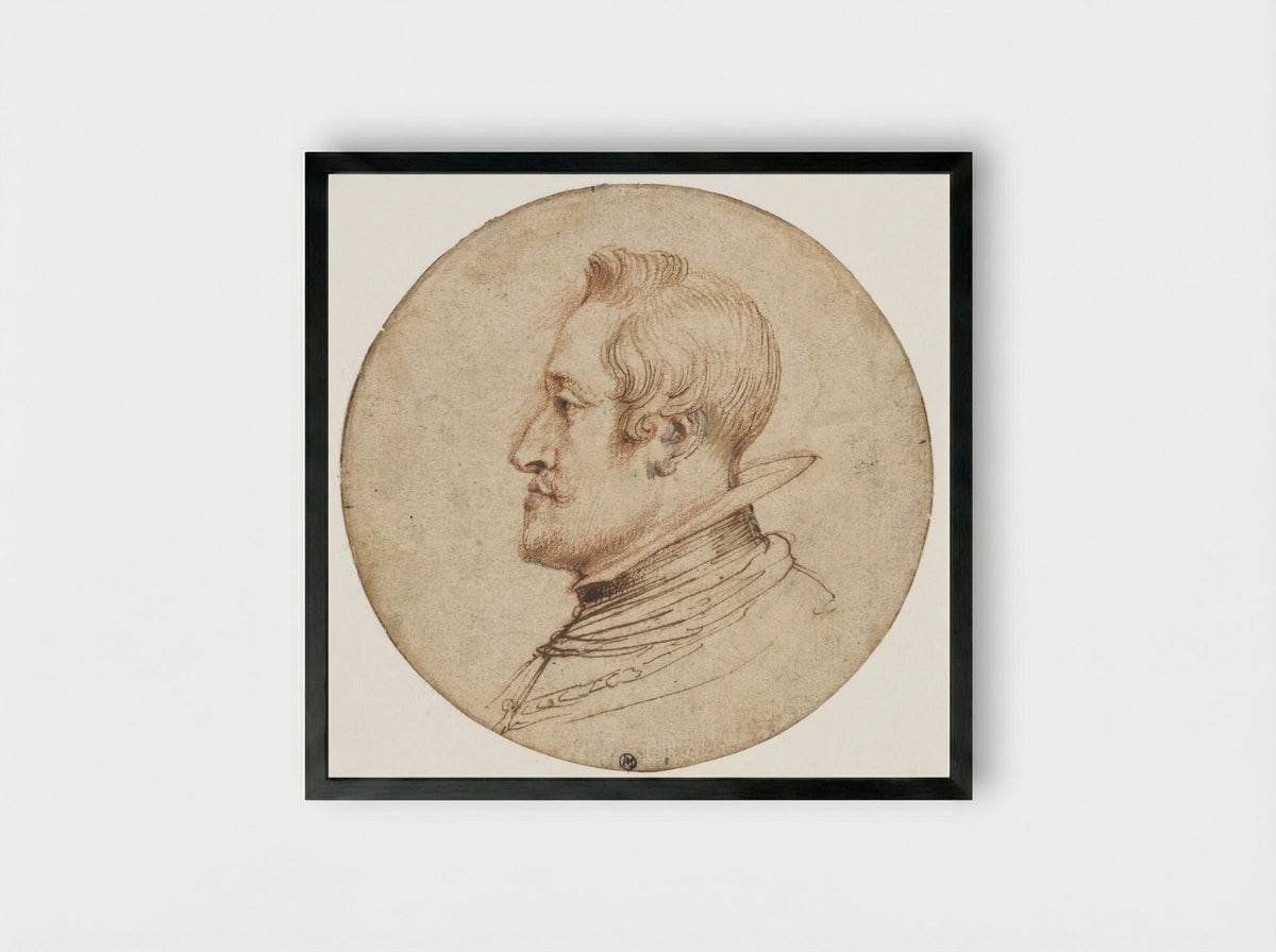 Portrait of Archduke Charles of Austria (Don Carlos) - Peter Paul Rubens - Framed Print Black