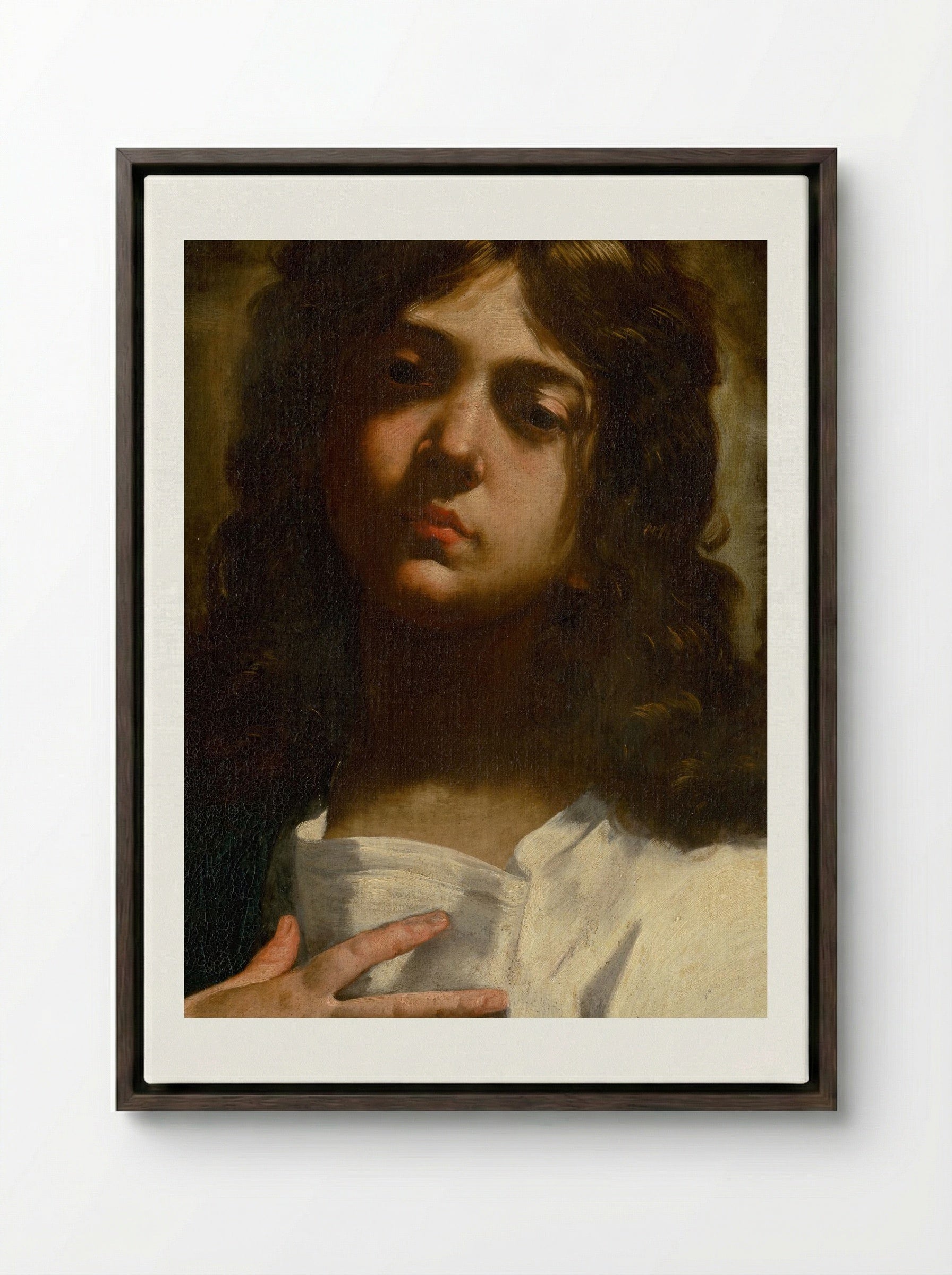 Saint John the Evangelist - Guido Reni - Framed Canvas Dark Wood