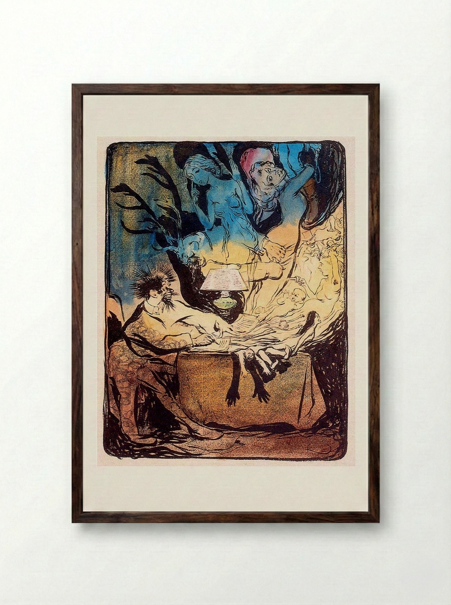 The Novelist - František Kupka - Framed Print Dark Wood