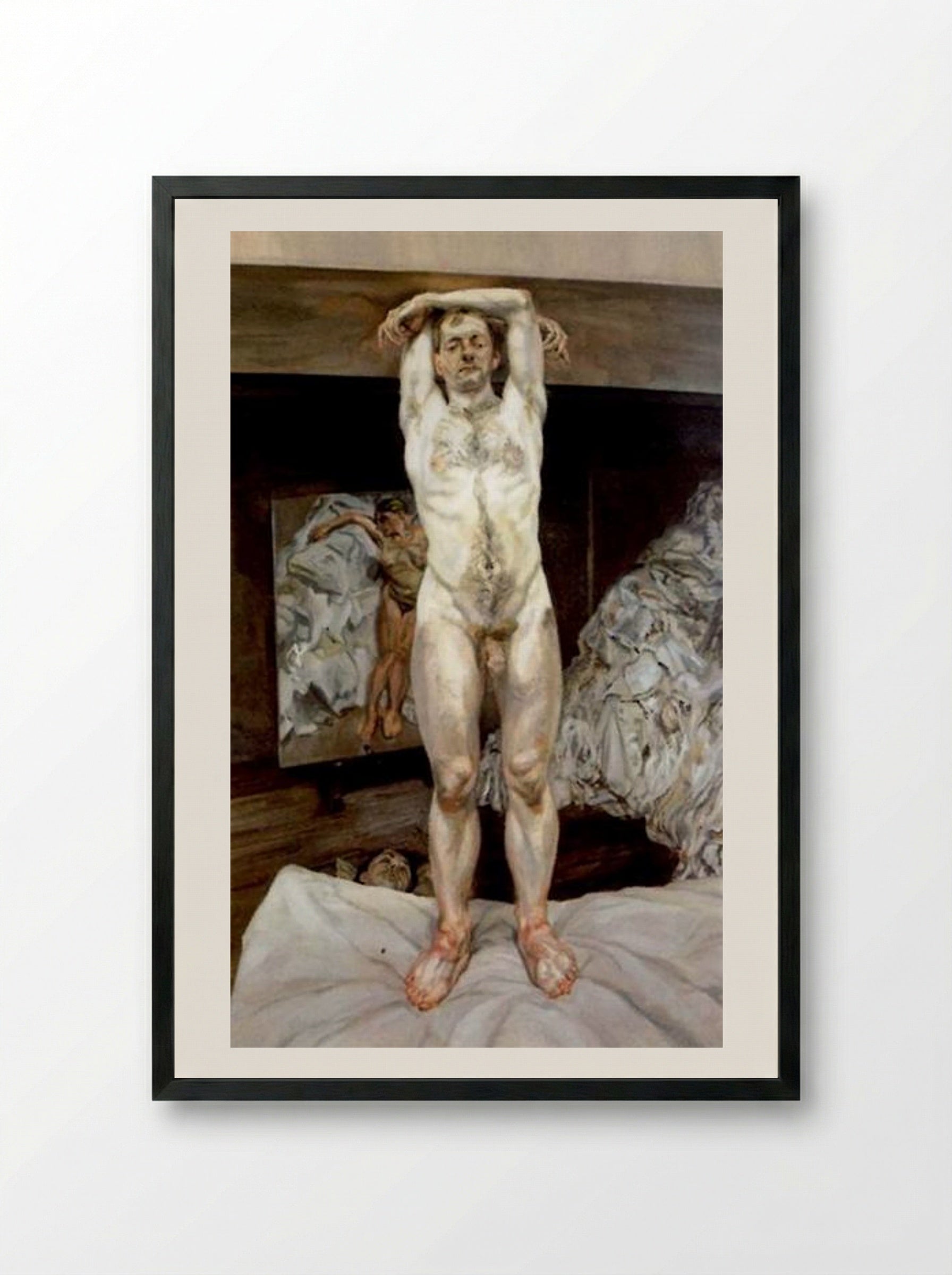 Two Men in the Studio (Lucian Freud) - Lucian Freud - Framed Print Black