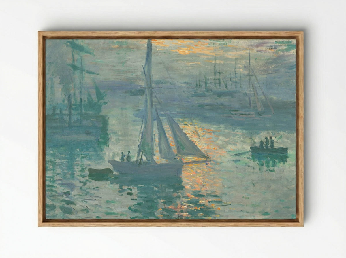 Sunrise - Claude Monet - Framed Canvas Wood