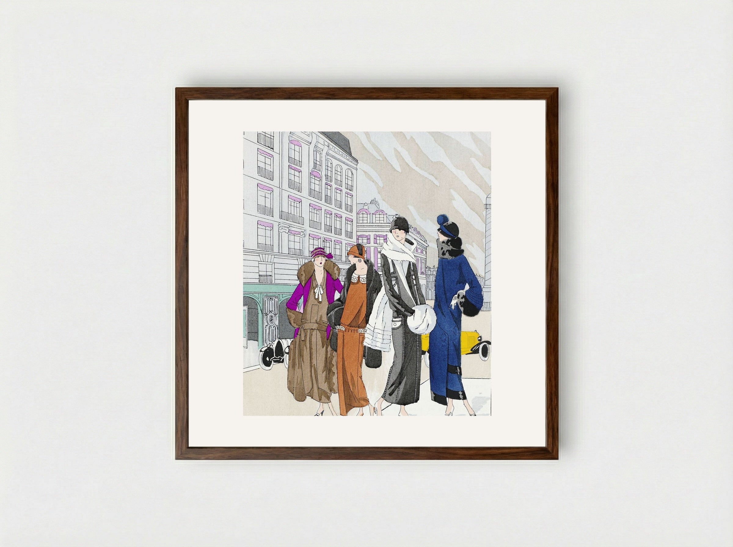 Four Ladies in Creations - Georges Prémet - Framed Print Dark Wood