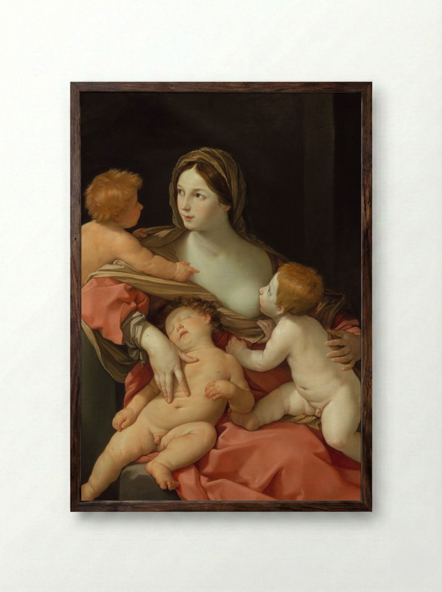 Charity - Guido Reni - Framed Print Dark Wood