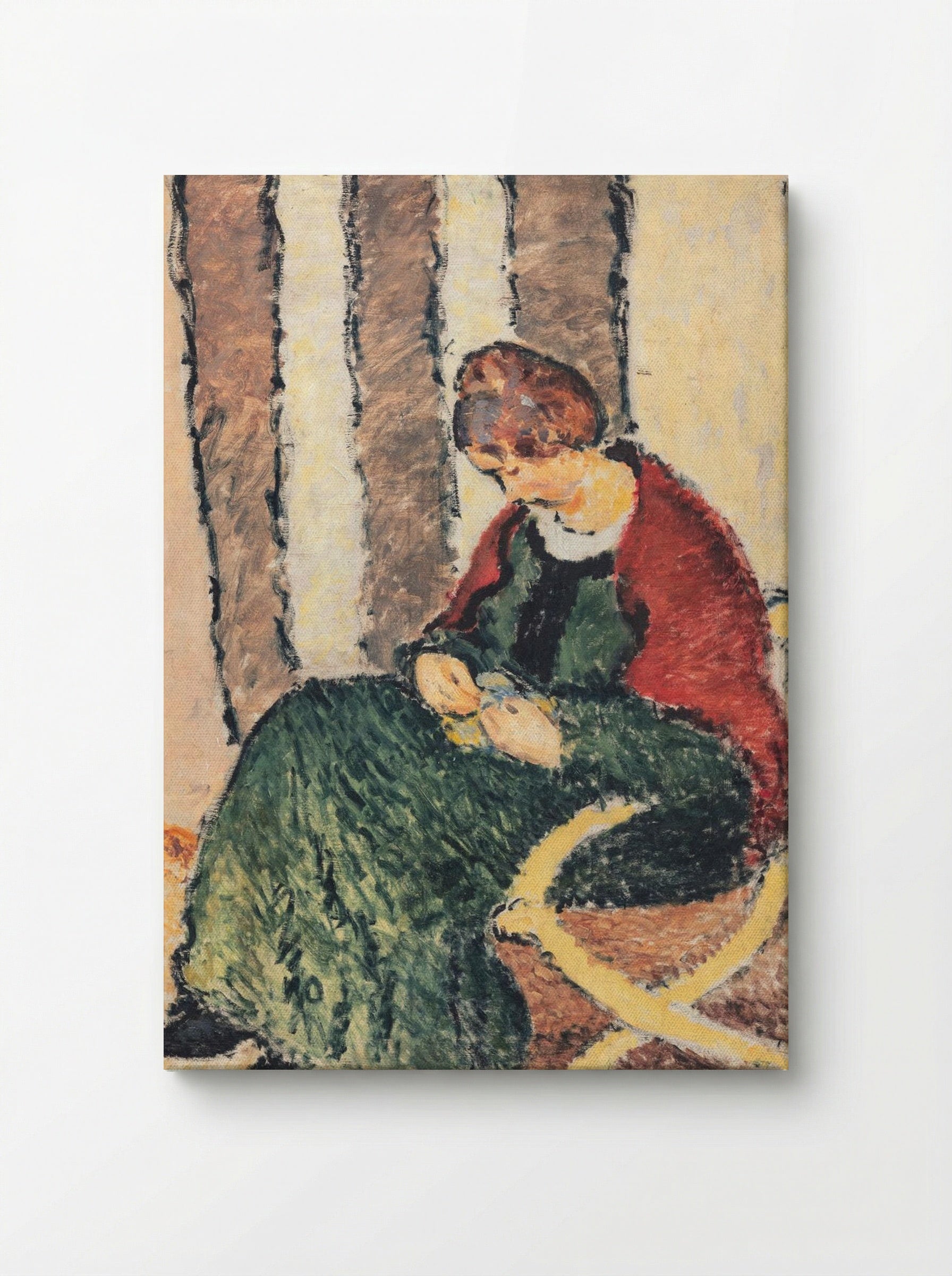 Anna Giersing, the Artist's Sister (Lady with Red Shawl) - Harald Giersing - Canvas