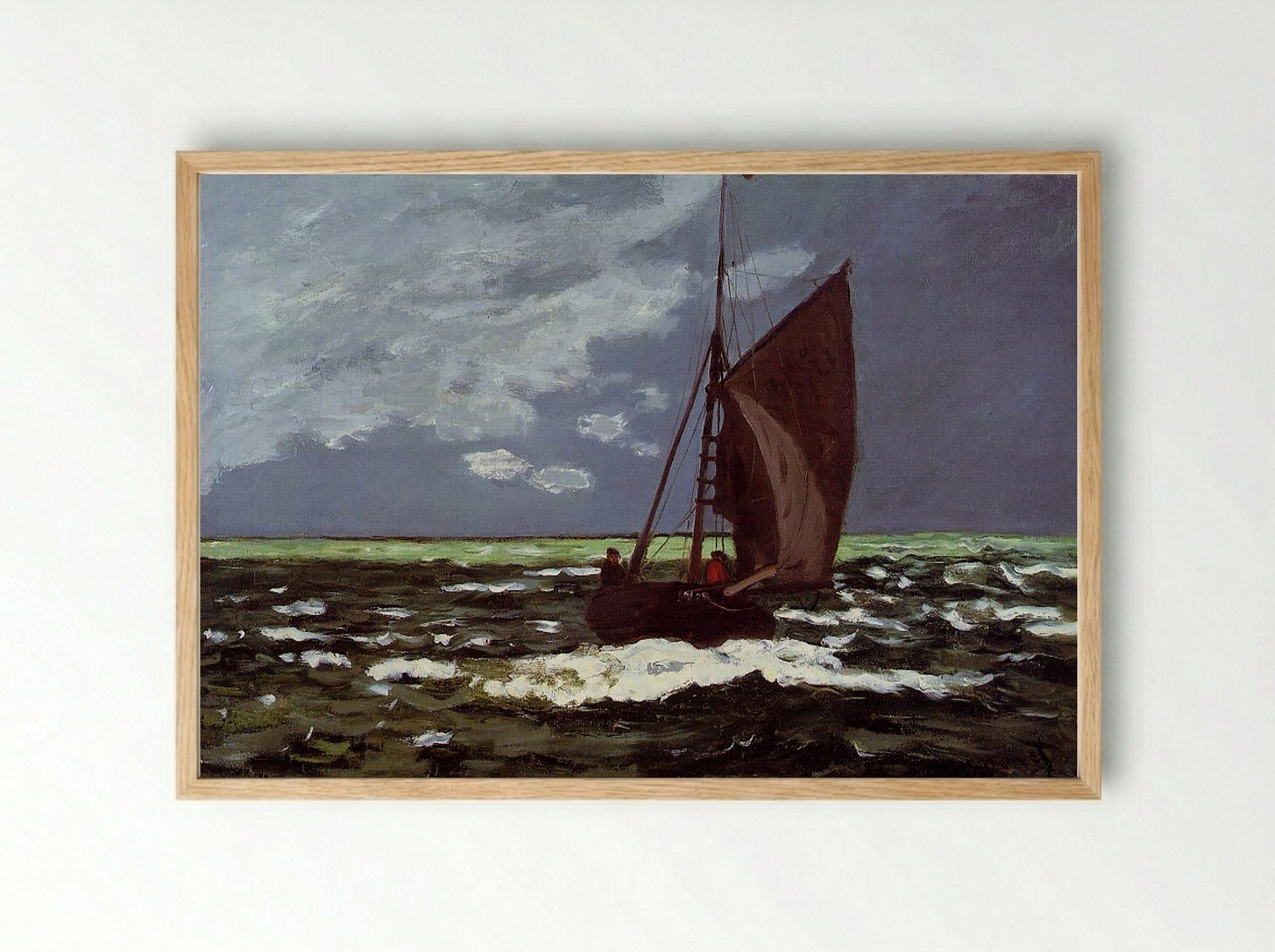 Stormy Seascape - Eugène Boudin - Framed Print Wood