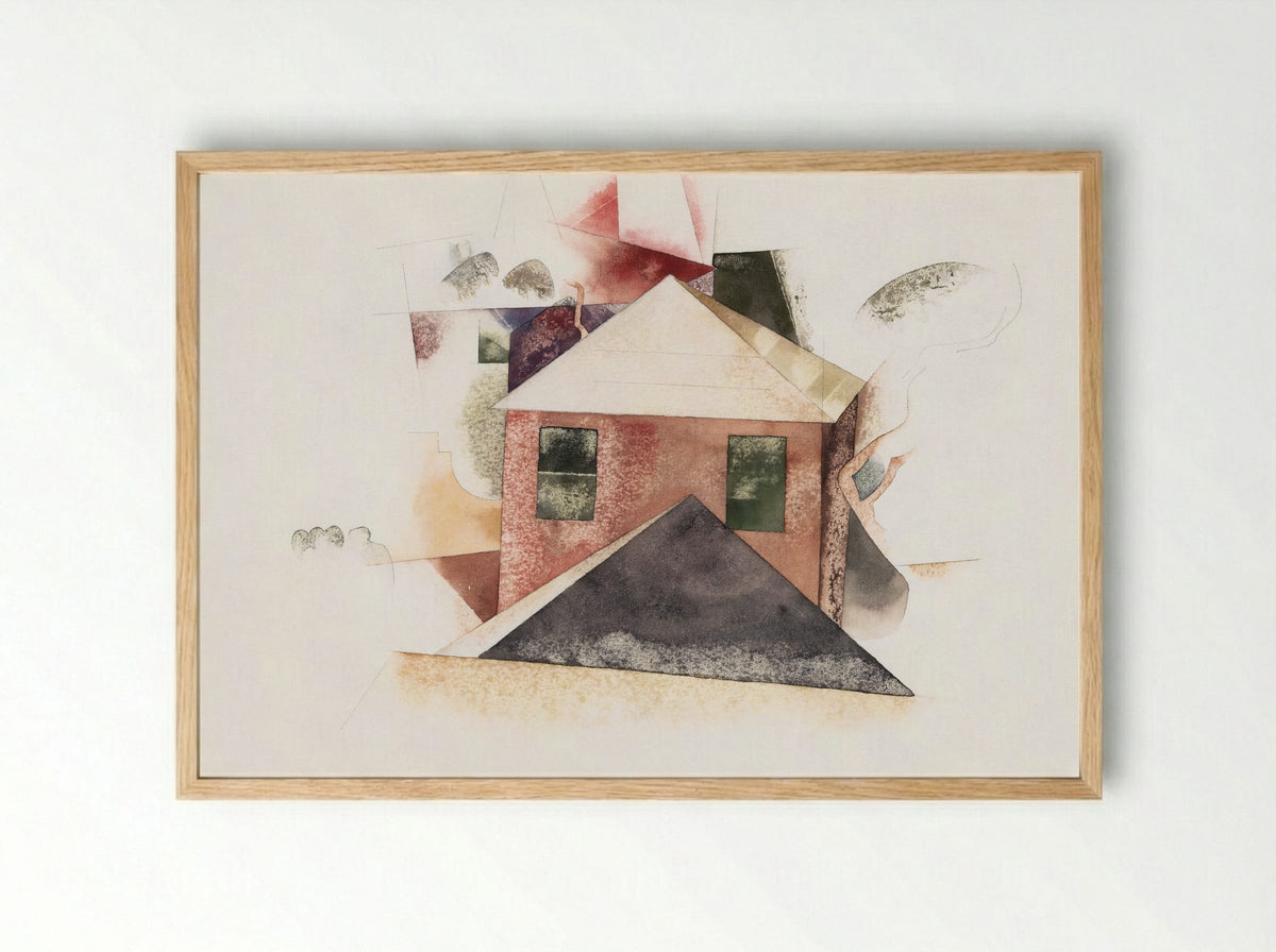 Houses with Red - Charles Demuth - Framed Print Wood
