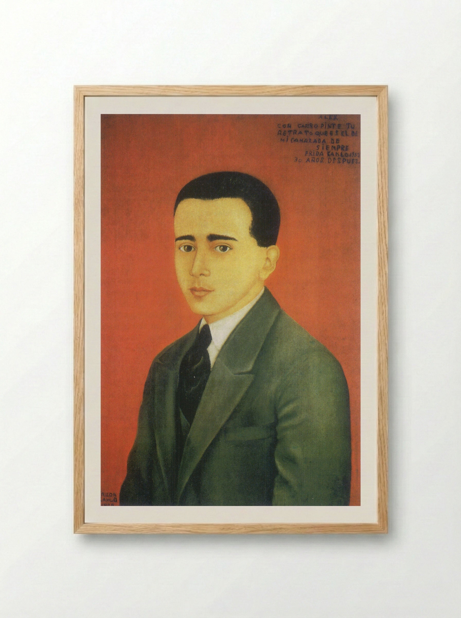 Portrait of Alejandro Gómez Arias - Frida Kahlo - Framed Print Wood