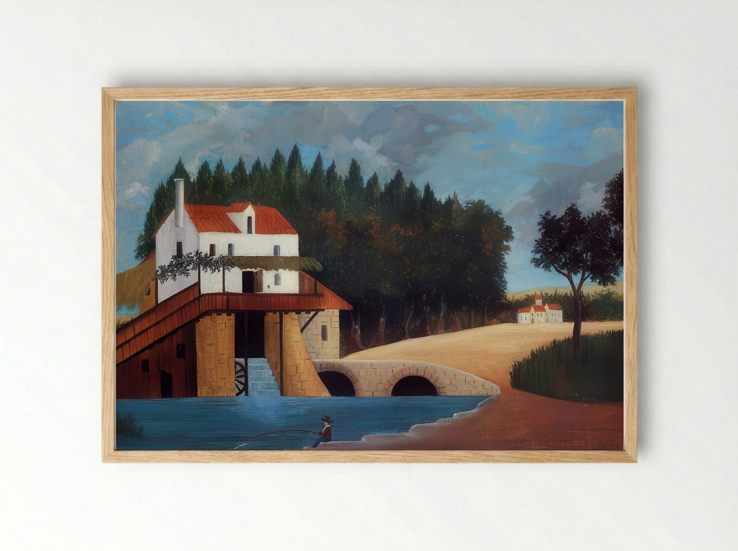 The Mill at Alfort by Henri Rousseau – Naïve Art French Countryside Print - Framed Print Wood