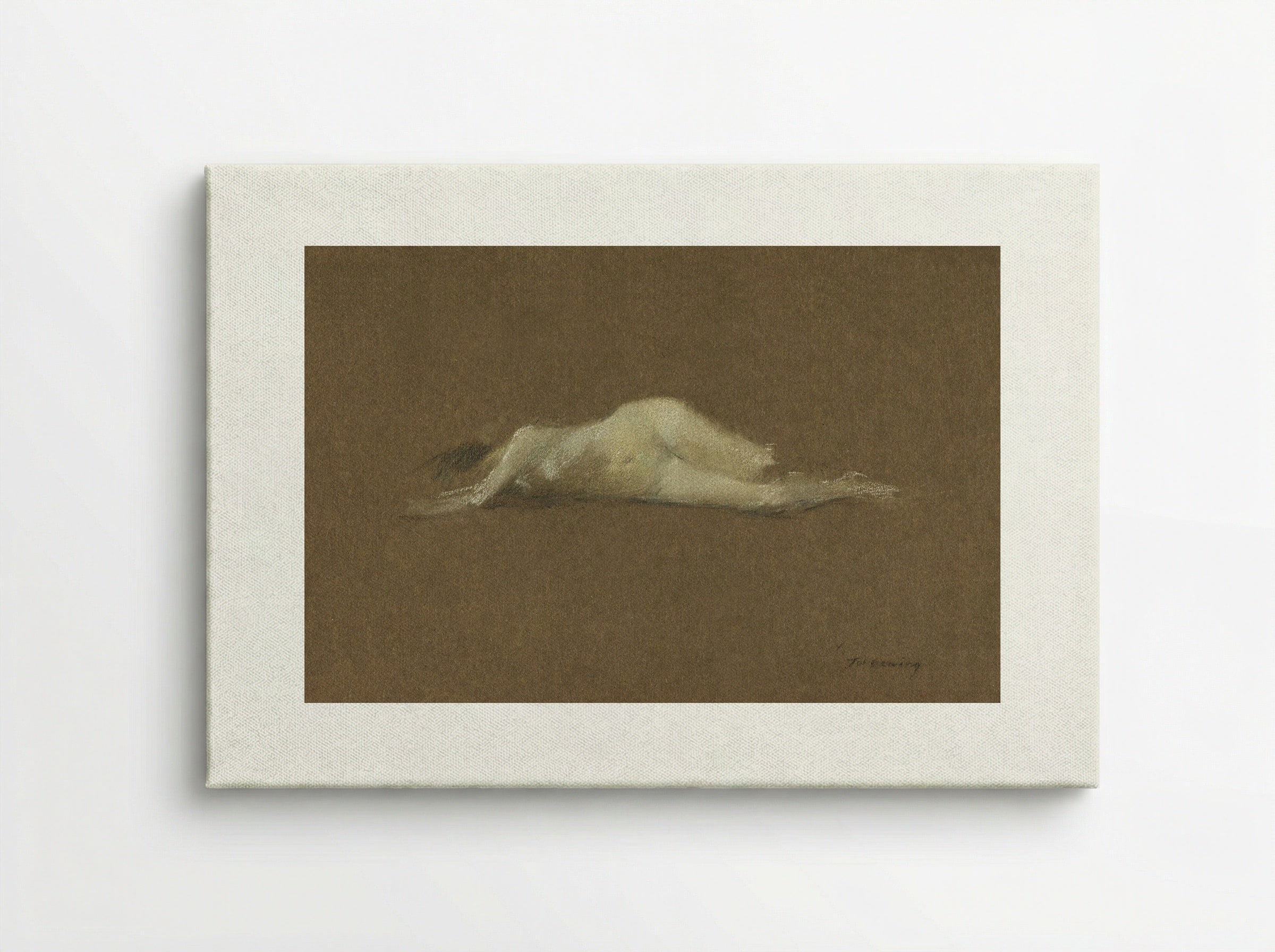Nude Woman on Her Side - Thomas Wilmer Dewing - Canvas