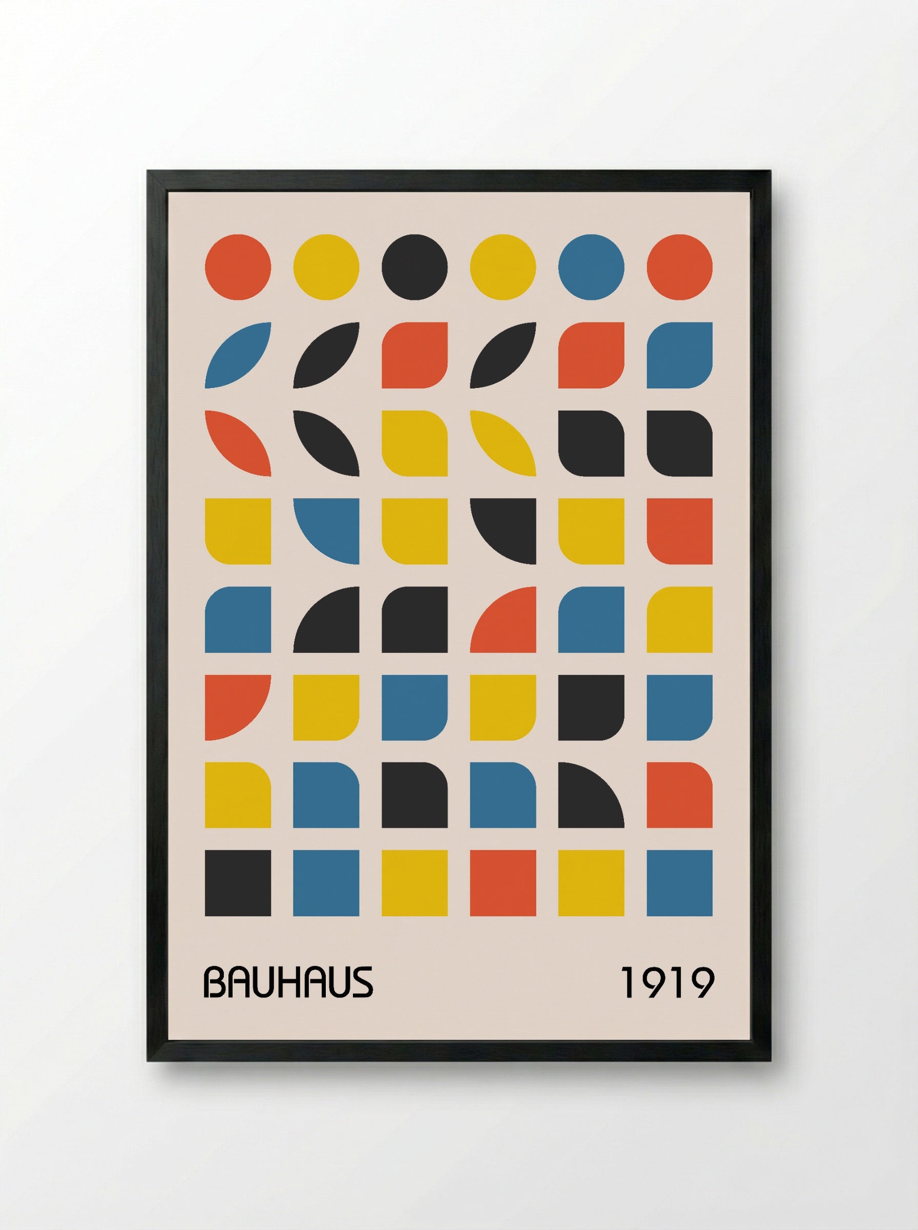 Bauhaus 1919 Geometric Colour Grid – Primary Modernist Print