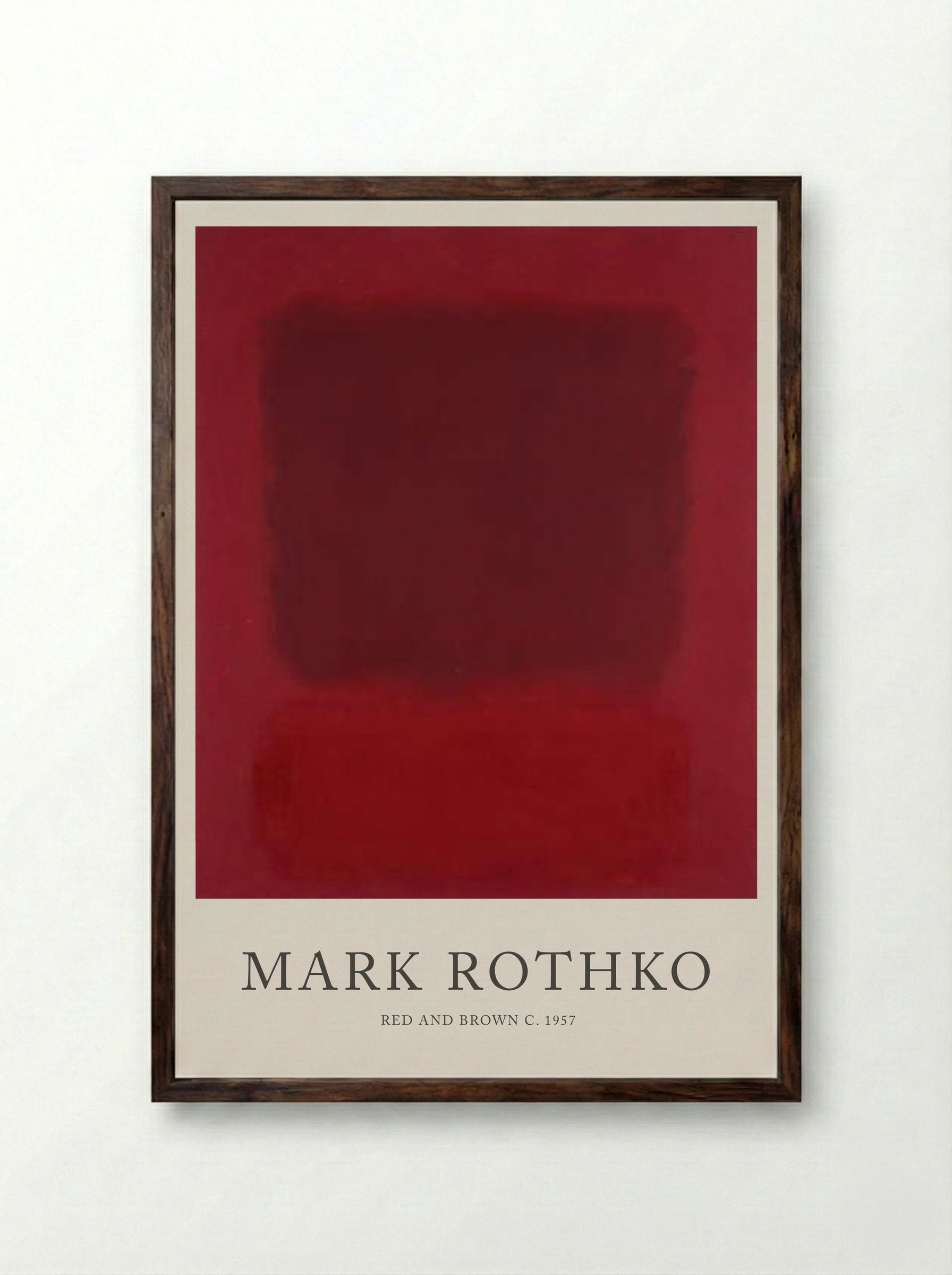 Red and Brown - Mark Rothko - Framed Print Dark Wood