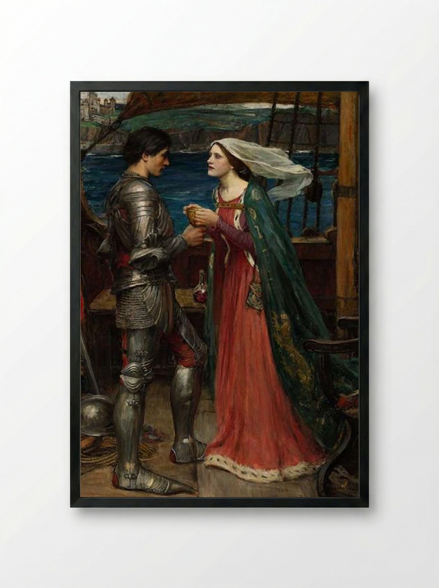 Tristram and Isolde - John William Waterhouse - Framed Print Black
