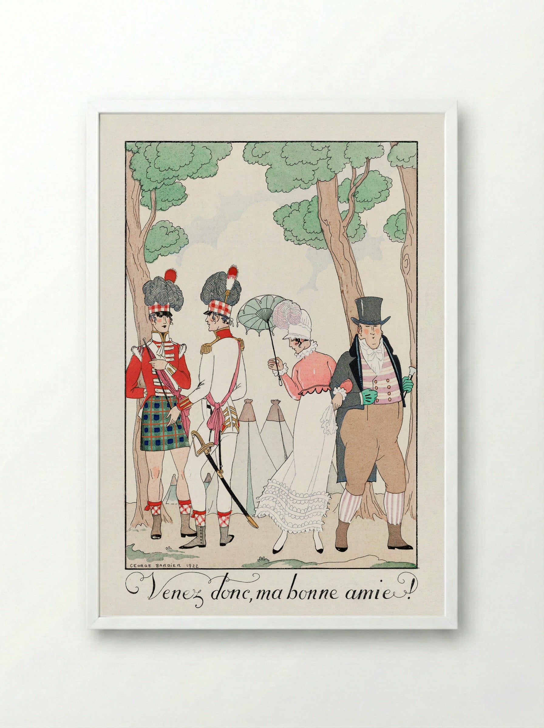 Come on, my good friend! - George Barbier - Framed Print White