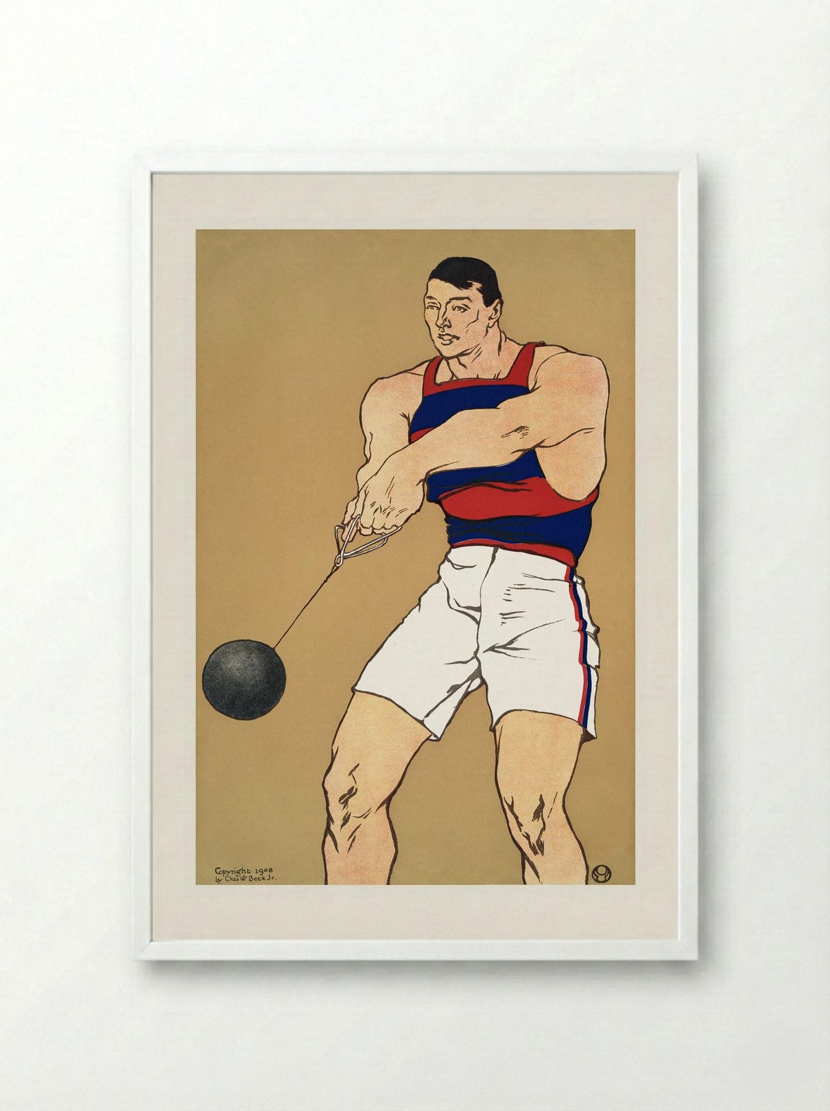 Hammer Throw - Edward Penfield - Framed Print White