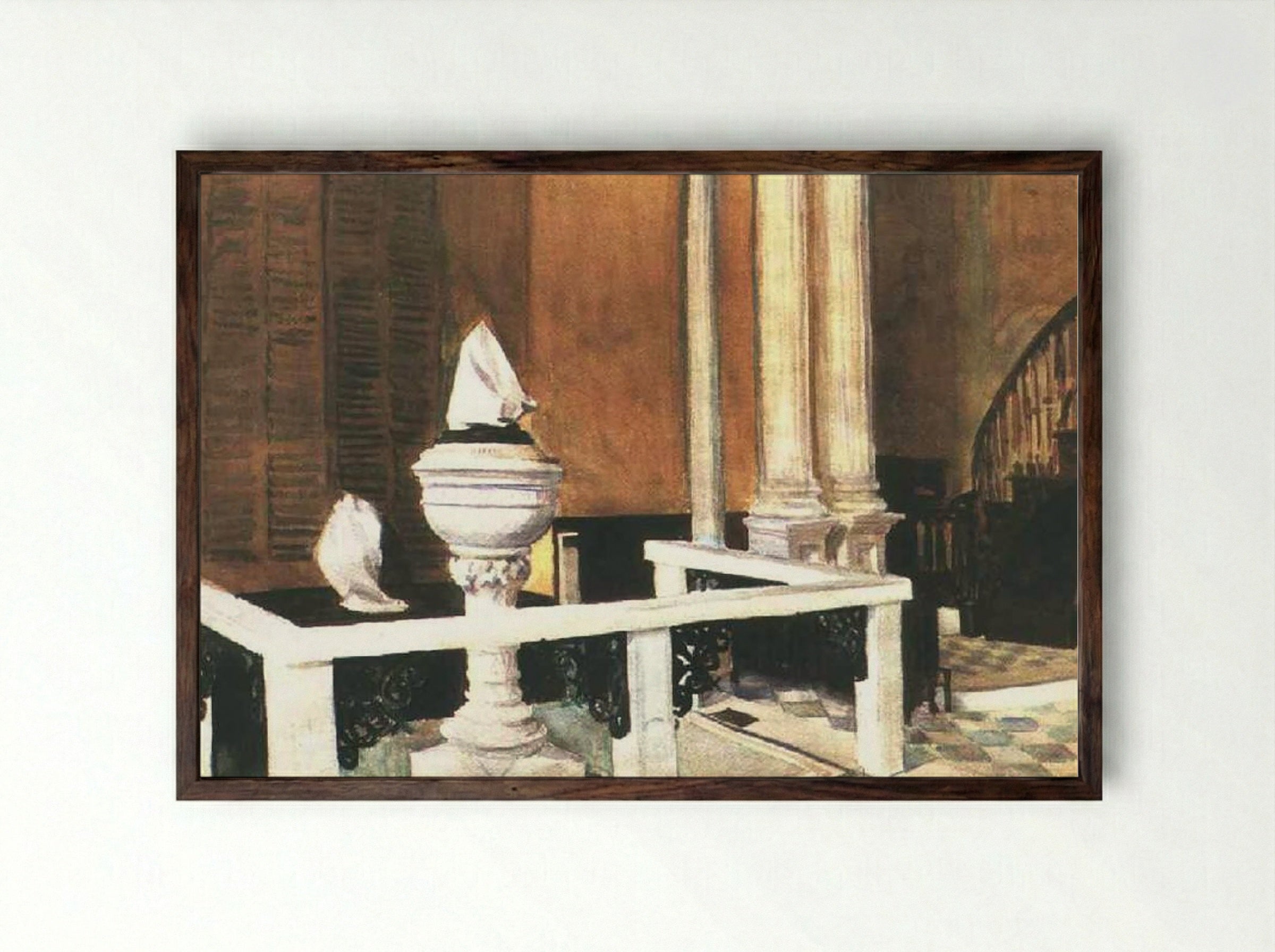 Baptistry of St. John's - Edward Hopper - Framed Print Dark Wood