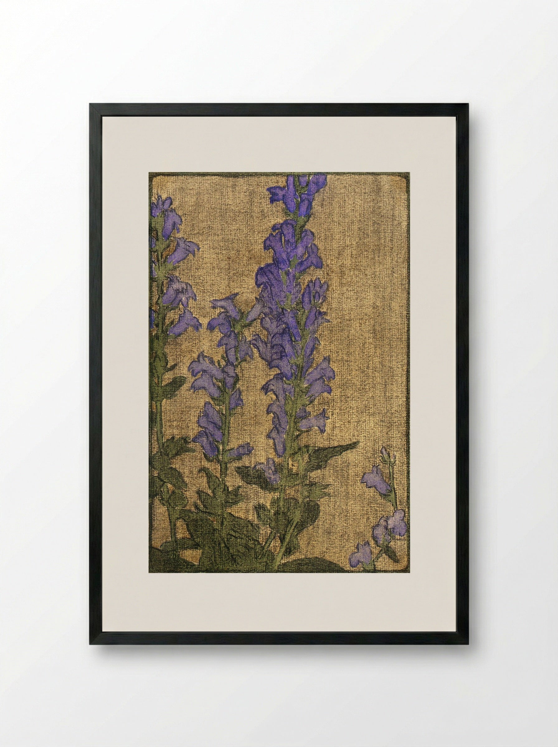 Delphinium - Hannah Borger Overbeck - Framed Print Black