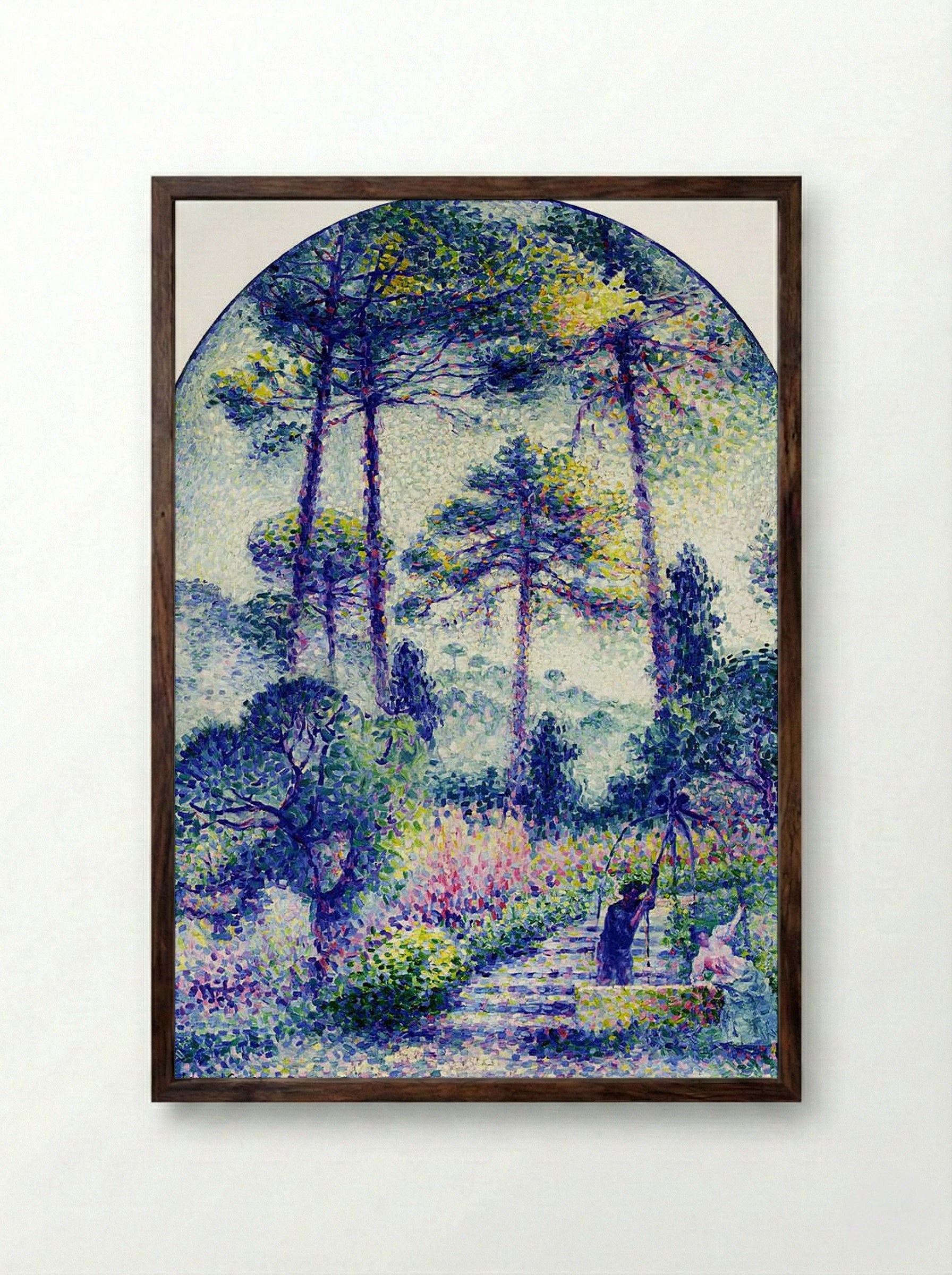 A Garden in Provence - Henri-Edmond Cross - Framed Print Dark Wood