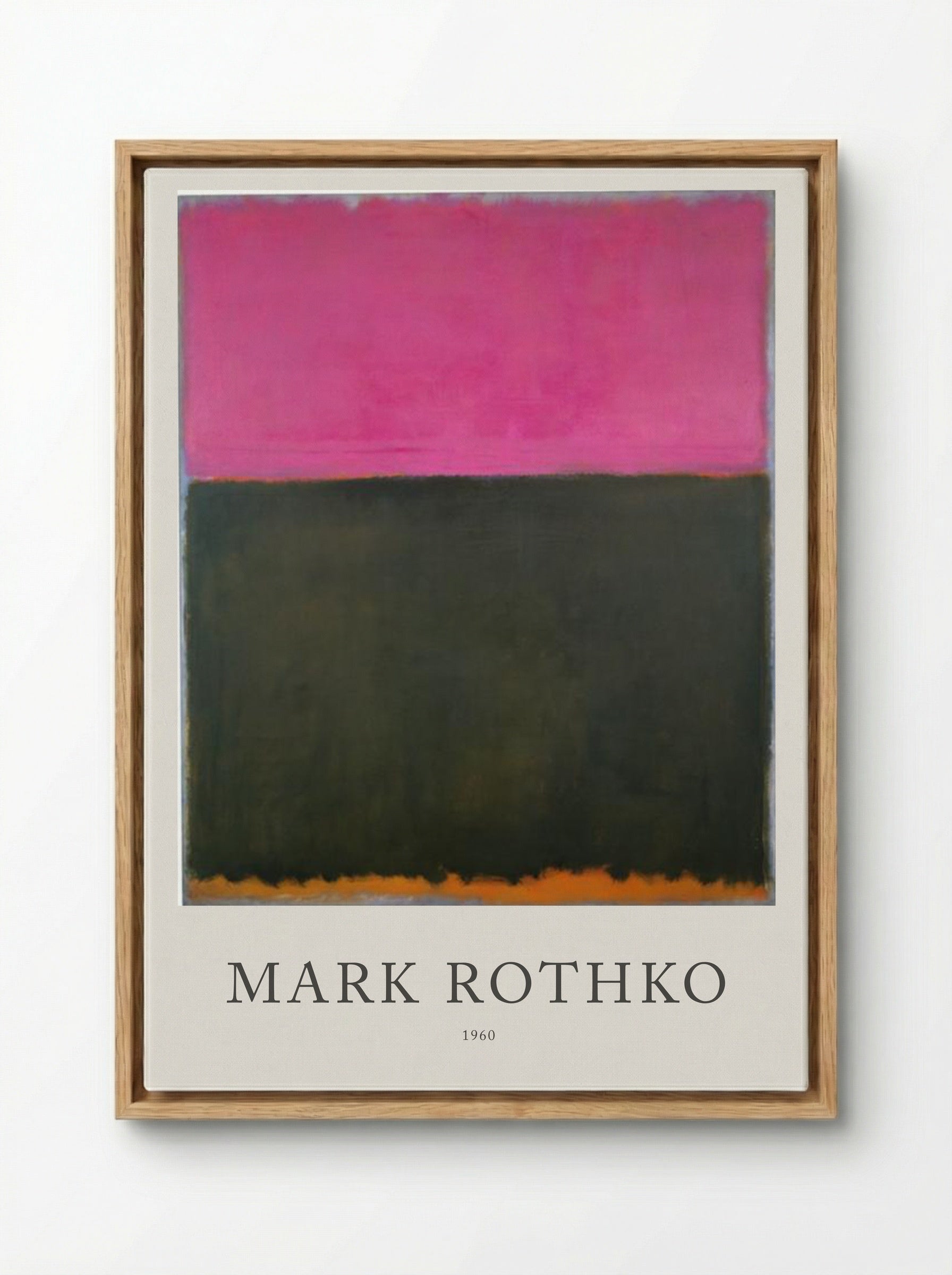 Untitled (Pink over Dark Green) - Mark Rothko - Framed Canvas Wood