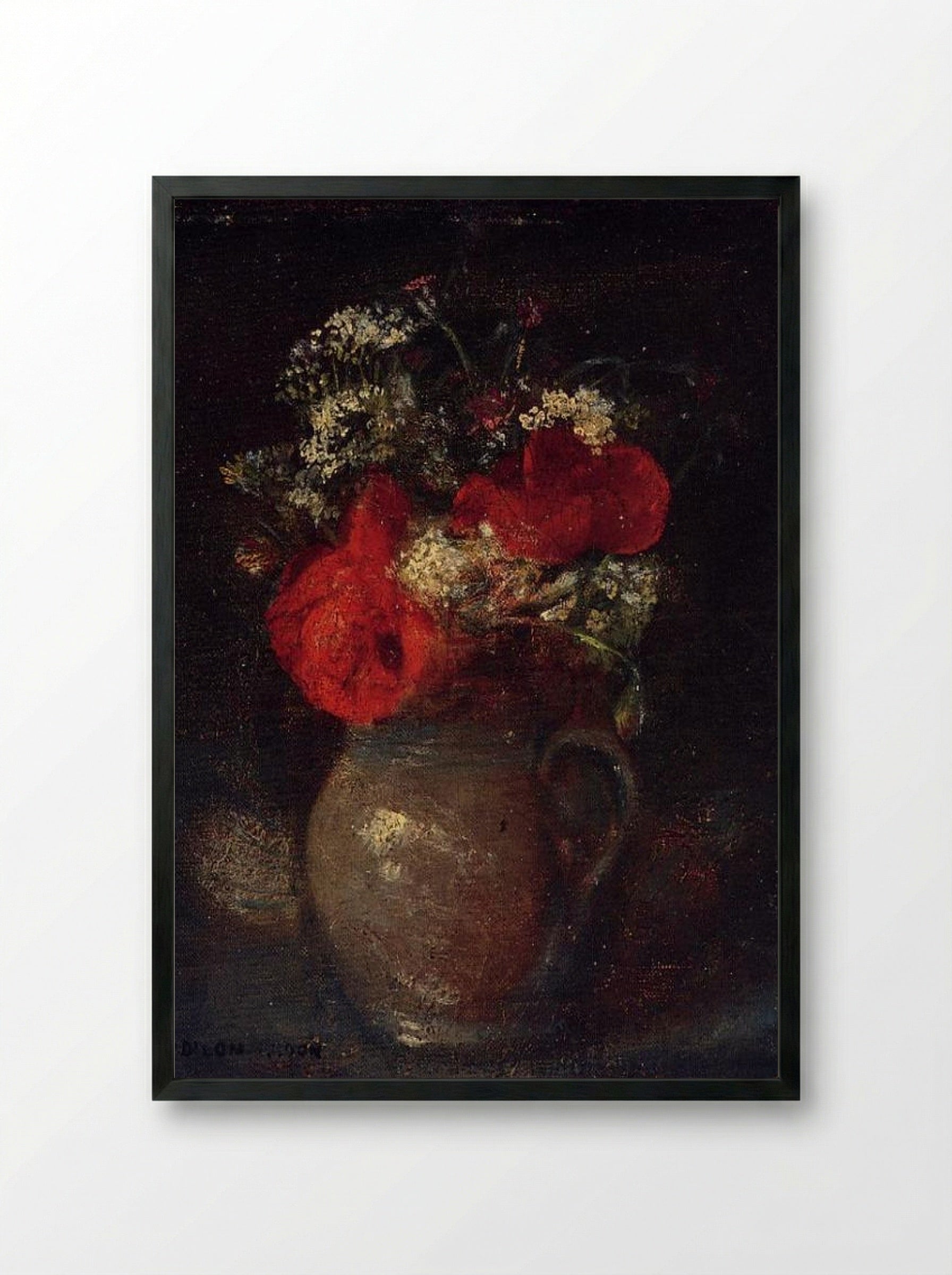 Bouquet of Flowers in a Vase - Julia Dillon - Framed Print Black