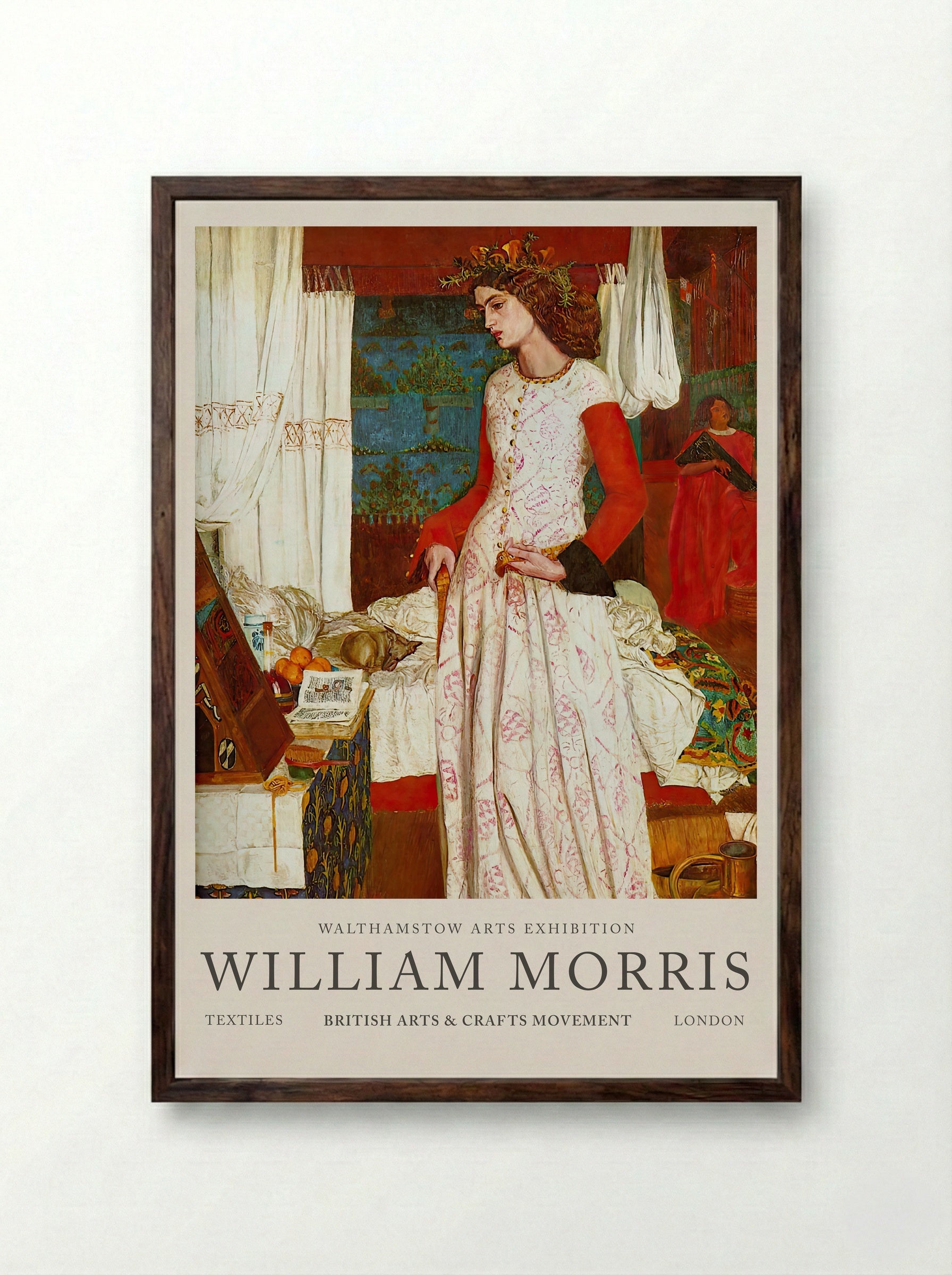 La Belle Iseult - William Morris - Framed Print Dark Wood