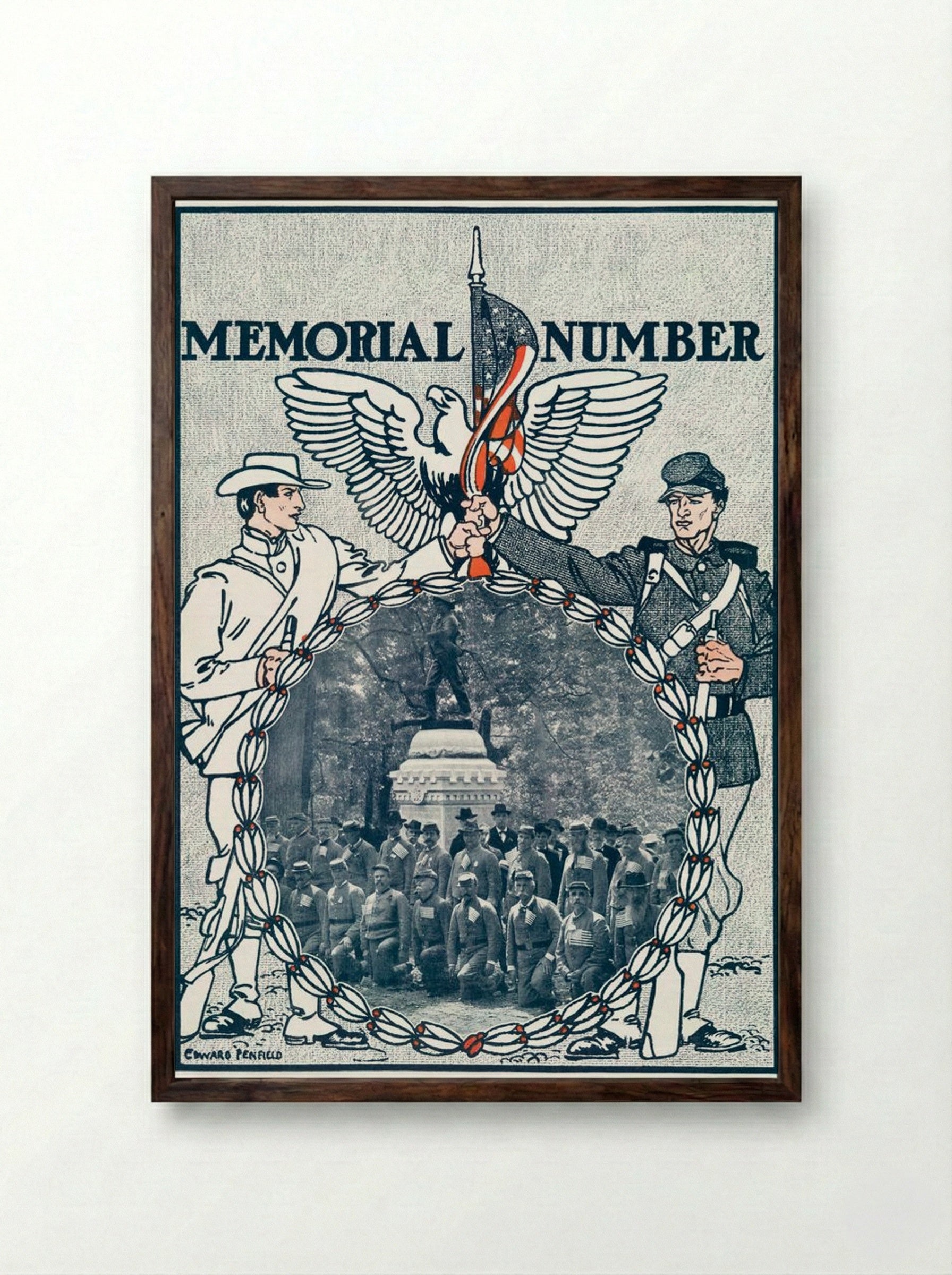 Memorial Number - Edward Penfield - Framed Print Dark Wood