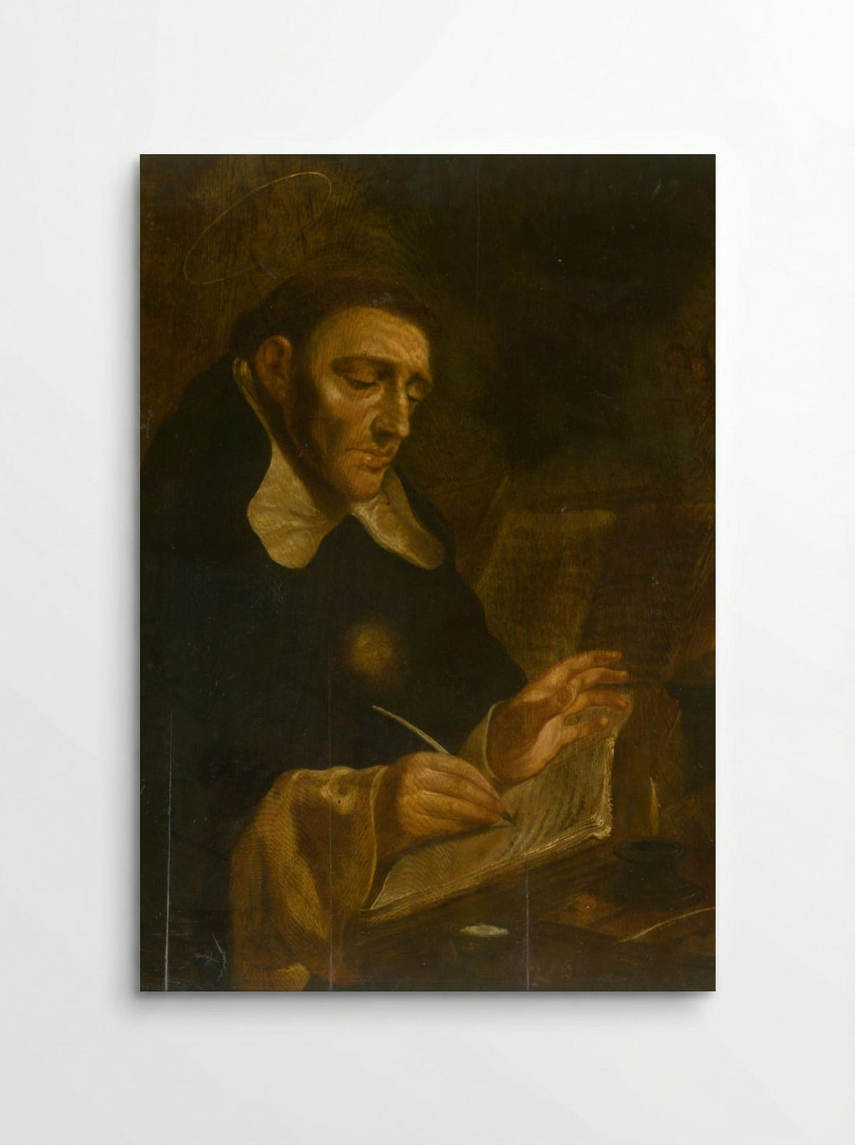 Saint Thomas Aquinas Writing - Jusepe de Ribera - Poster