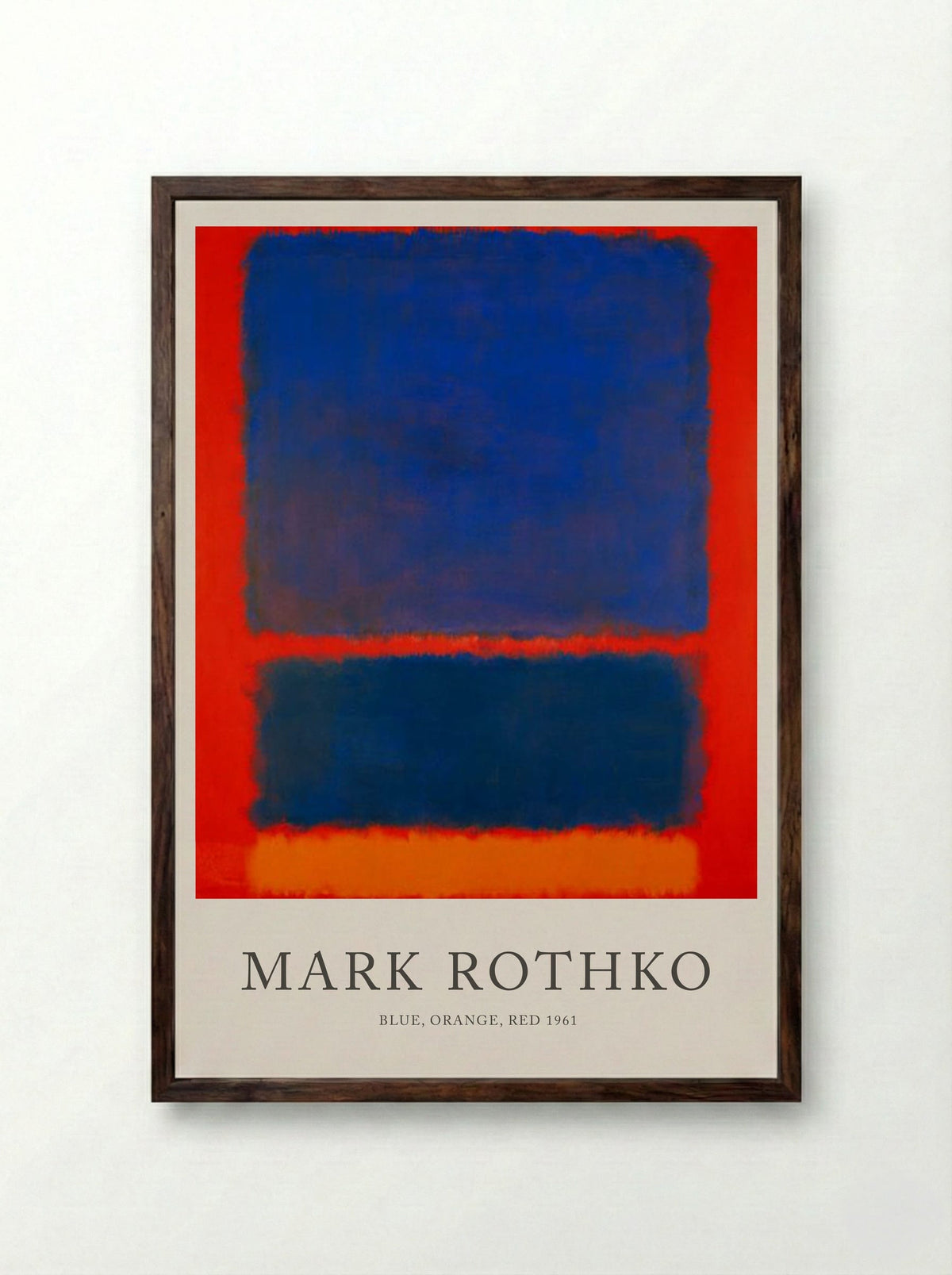 Blue, Orange, Red - Mark Rothko - Framed Print Dark Wood