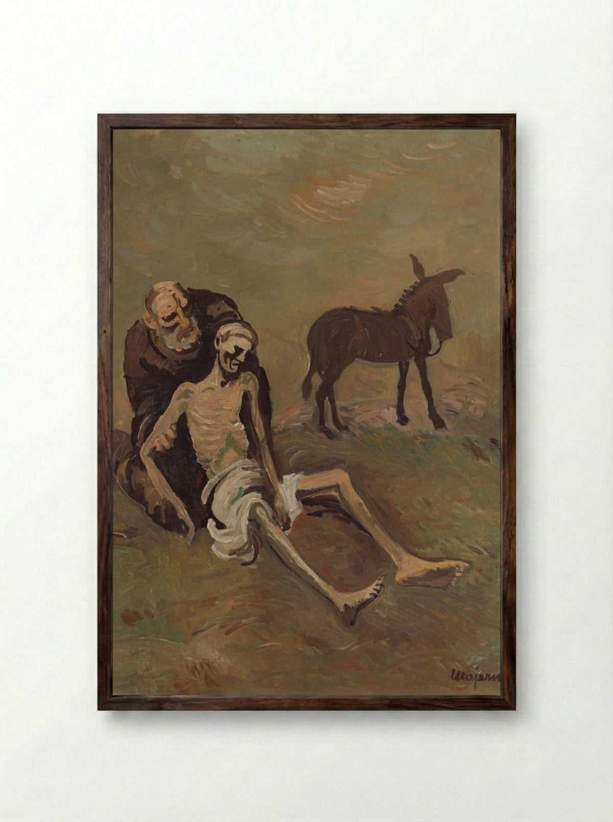 The Good Samaritan - Cyprián Majerník - Framed Print Dark Wood