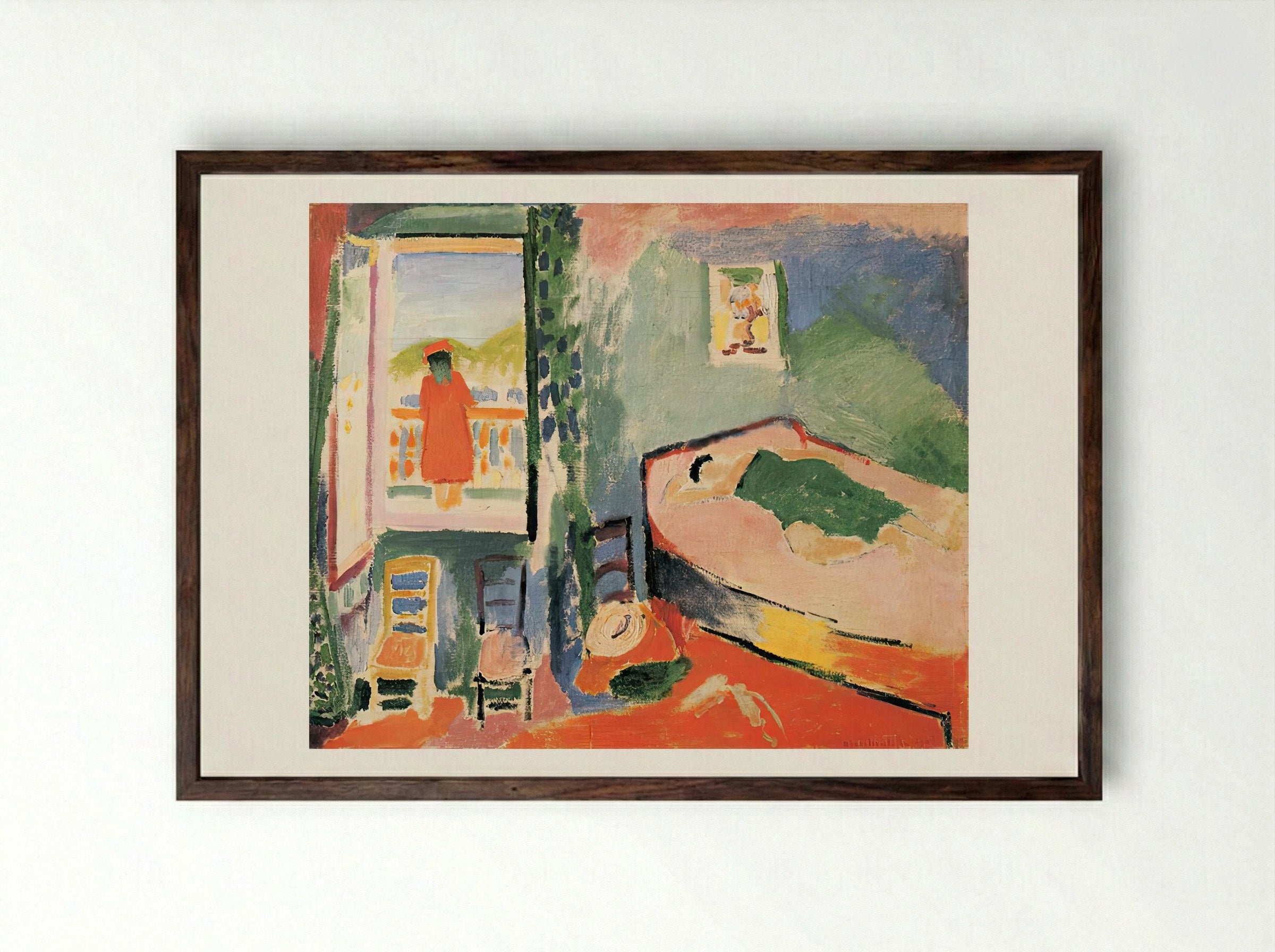 Collioure Interior by Henri Matisse – Fauvist Interior Scene Print - Framed Print Dark Wood