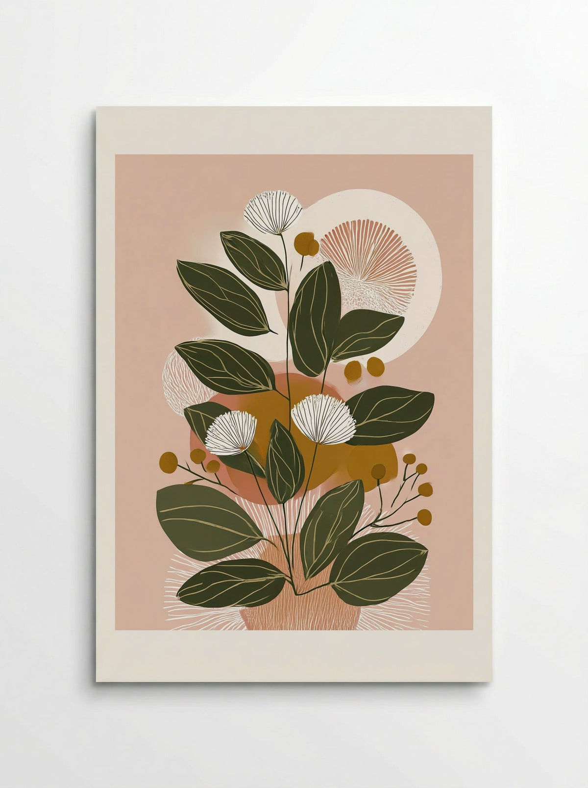 Soft Bloom Botanical Line Art Print - Poster