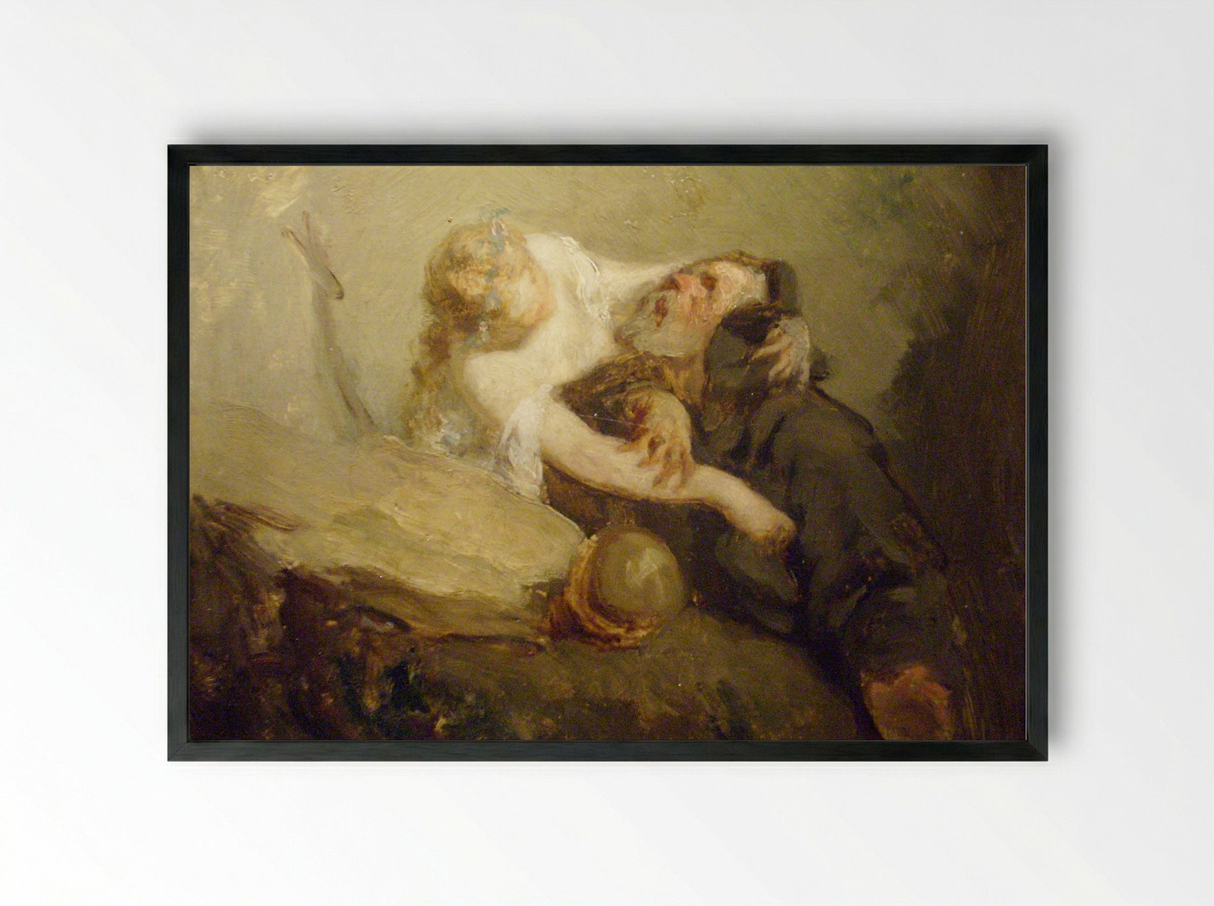 The Temptation of Saint Anthony - Eugène Delacroix - Framed Print Black