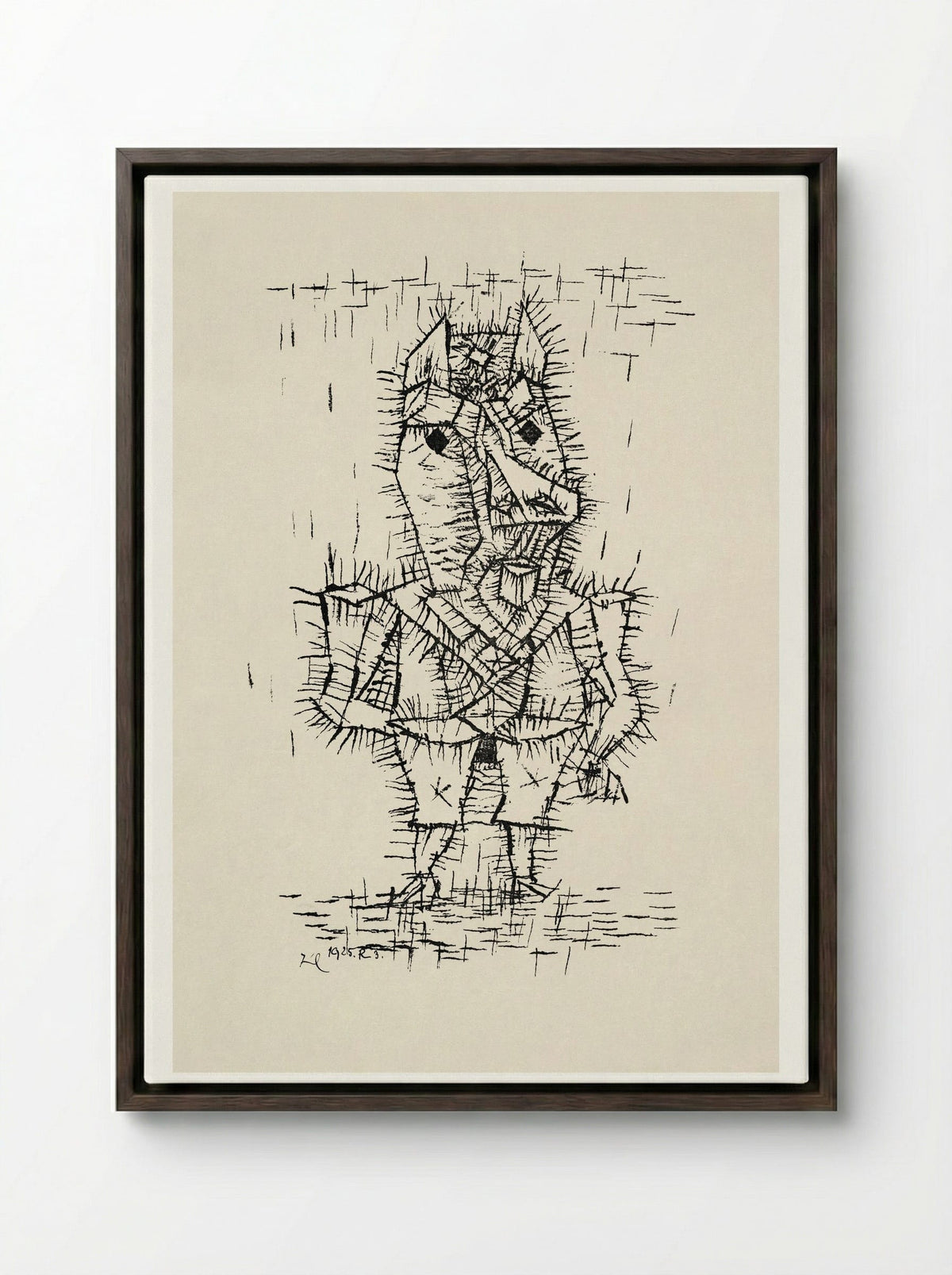 Ass (Esel) - Paul Klee - Framed Canvas Dark Wood