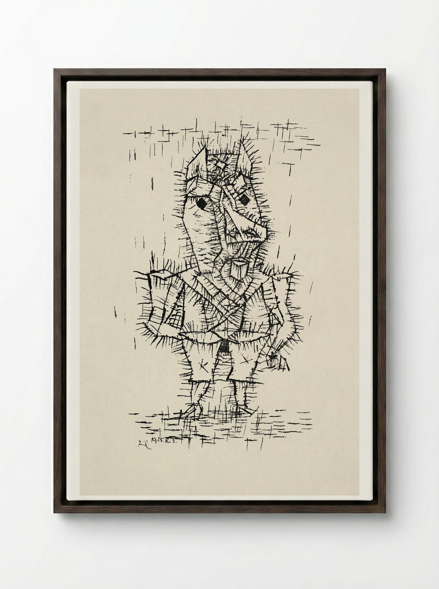Ass (Esel) - Paul Klee - Framed Canvas Dark Wood