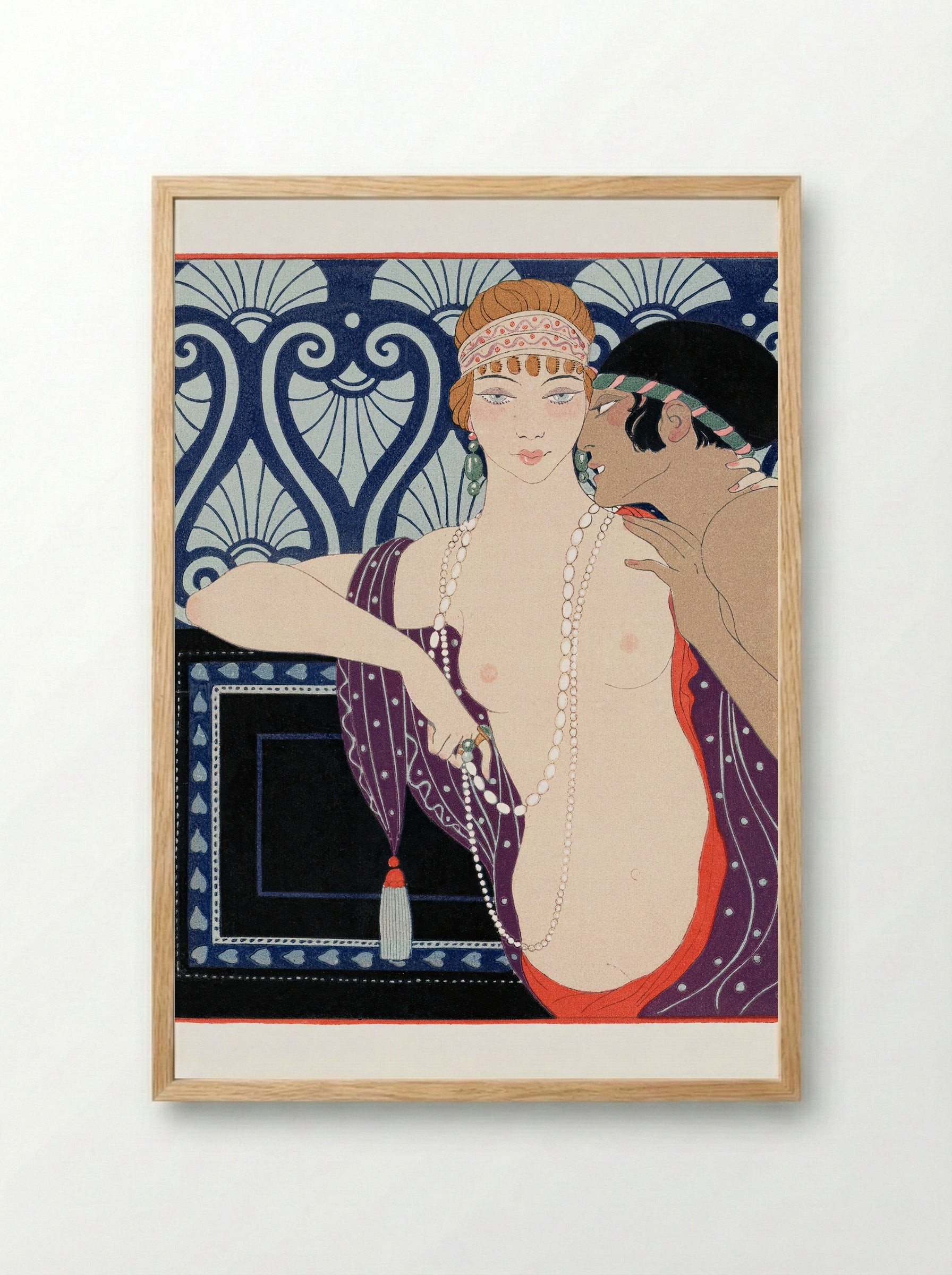 Les Trois Beautés de Mnasidika - George Barbier - Framed Print Wood