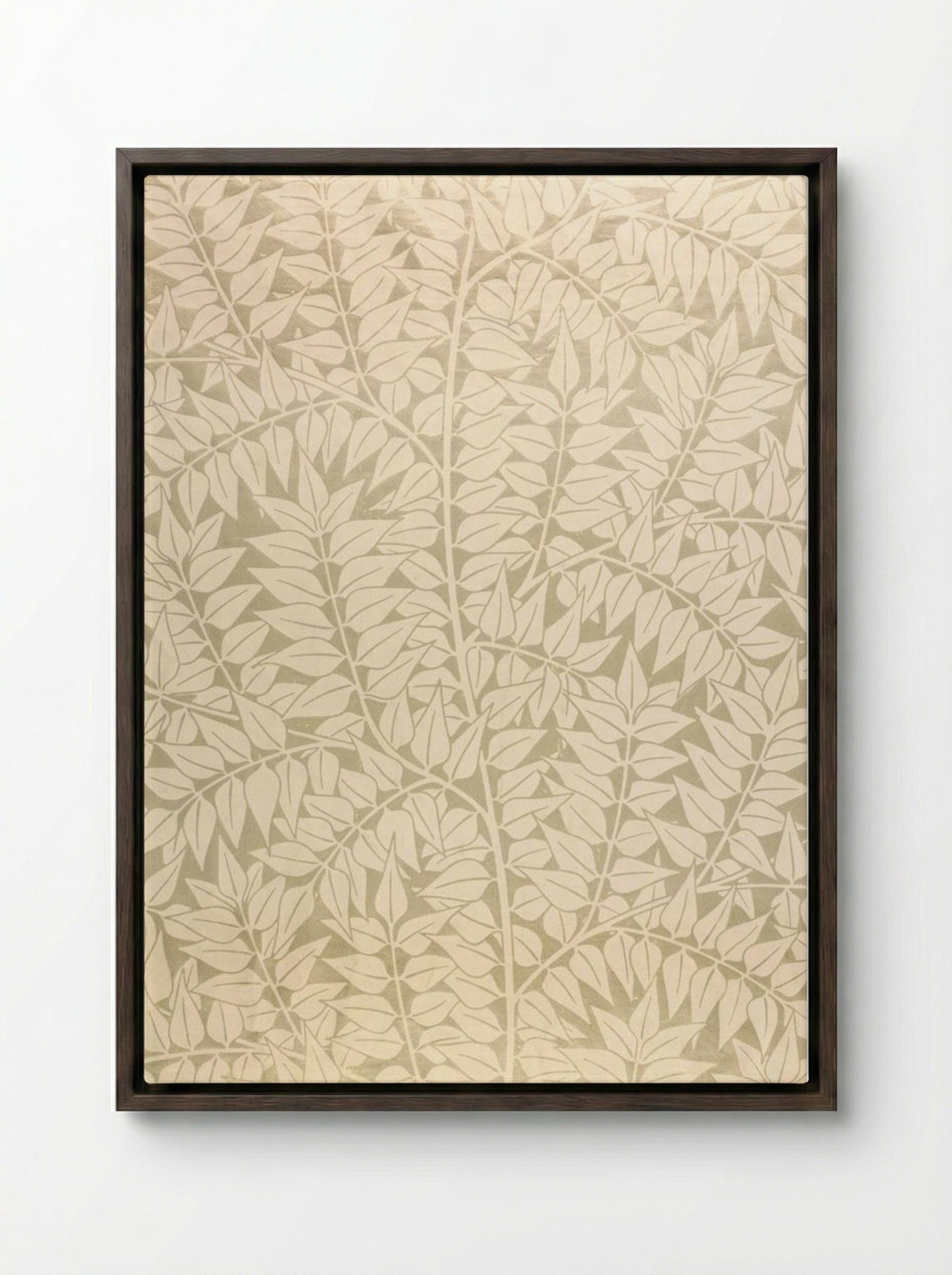 Branch - William Morris - Framed Canvas Dark Wood