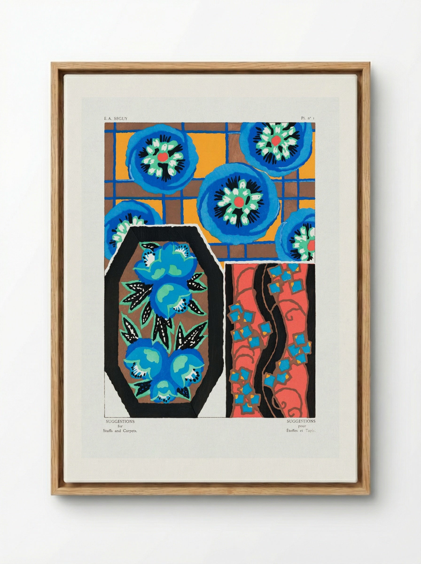 Suggestions for Stuffs and Carpets, Plate 1 - Émile-Allain Séguy - Framed Canvas Wood