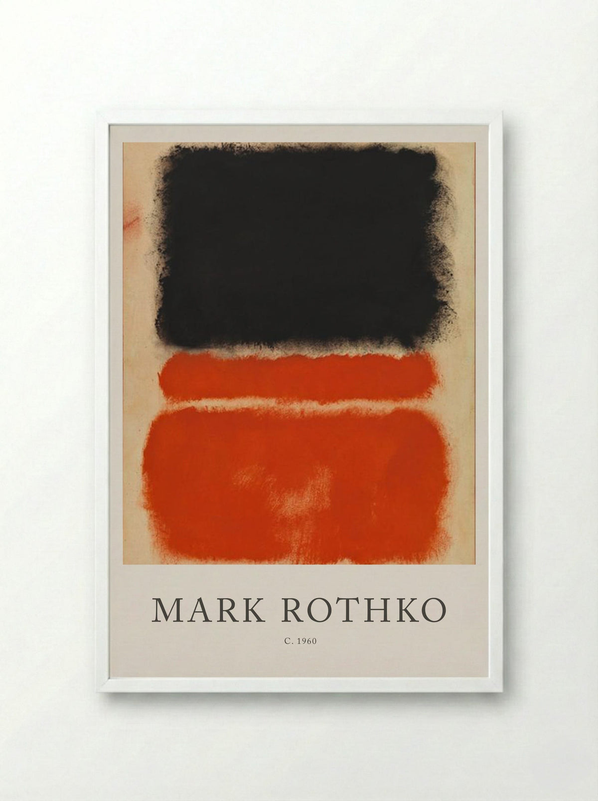 Untitled (Black and Red Bands) - Mark Rothko - Framed Print White