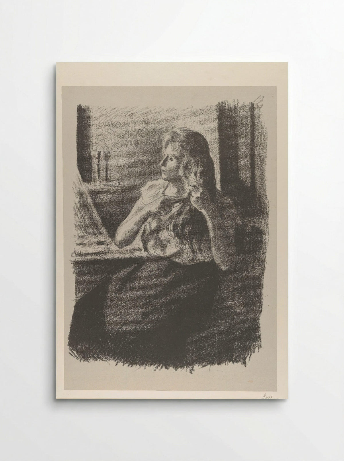 Woman Combing Her Hair - Edgar Degas - Poster