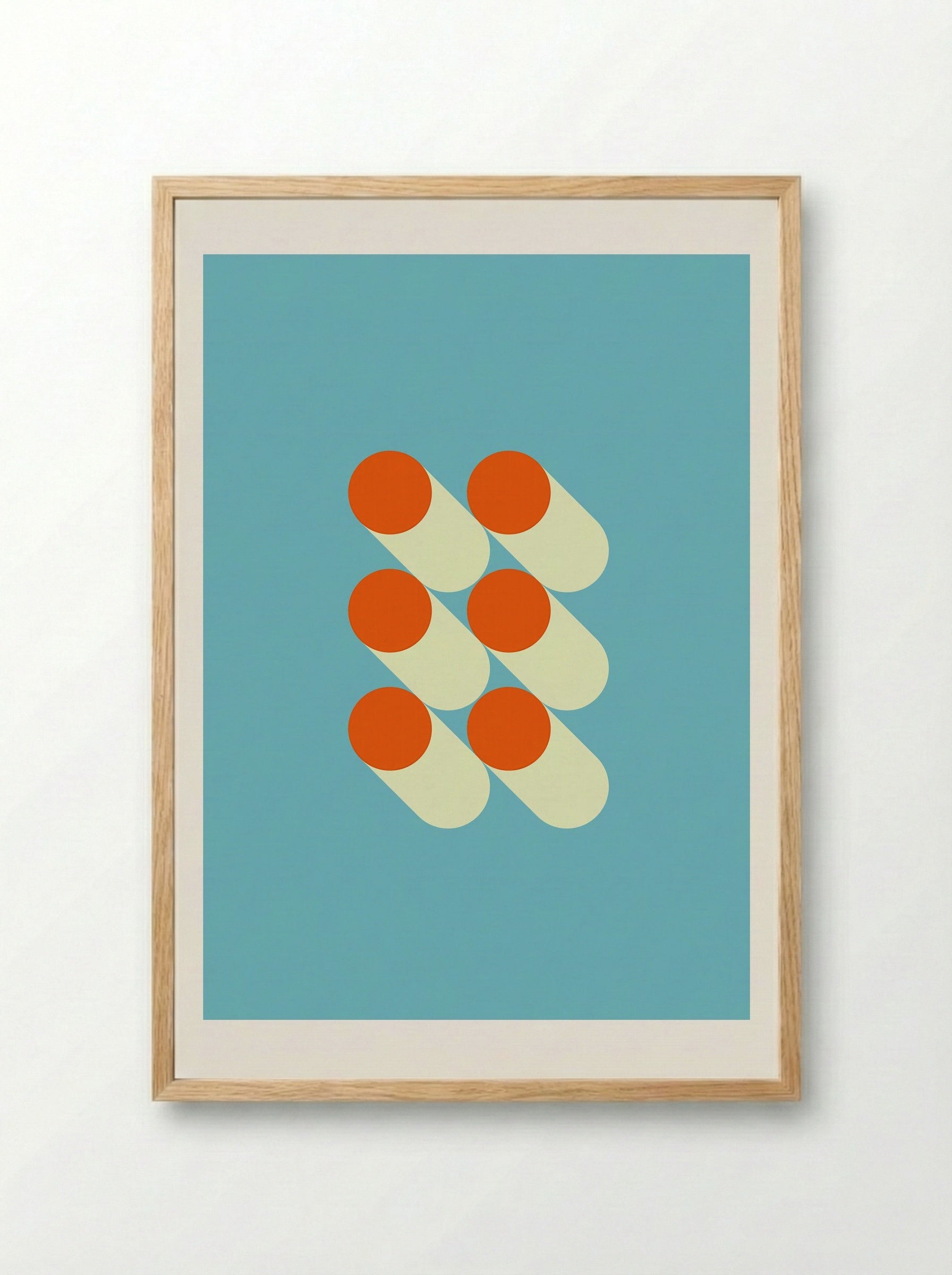 Bauhaus Grid Shadows - Modernist Art Print - Framed Print Wood
