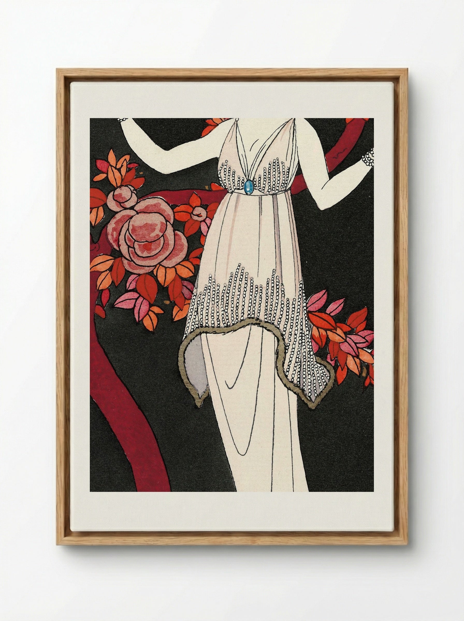 L'Arbre de Science, Robe du Soir de Doeuillet - George Barbier - Framed Canvas Wood