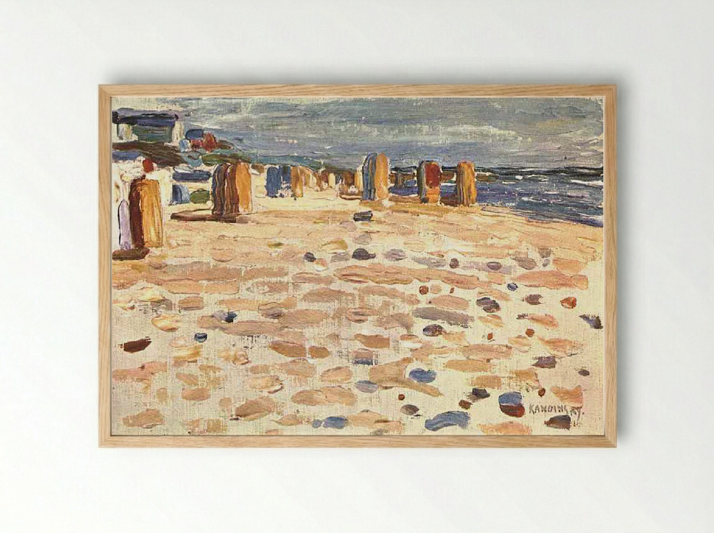 Beach Baskets in Holland - Wassily Kandinsky - Framed Print Wood