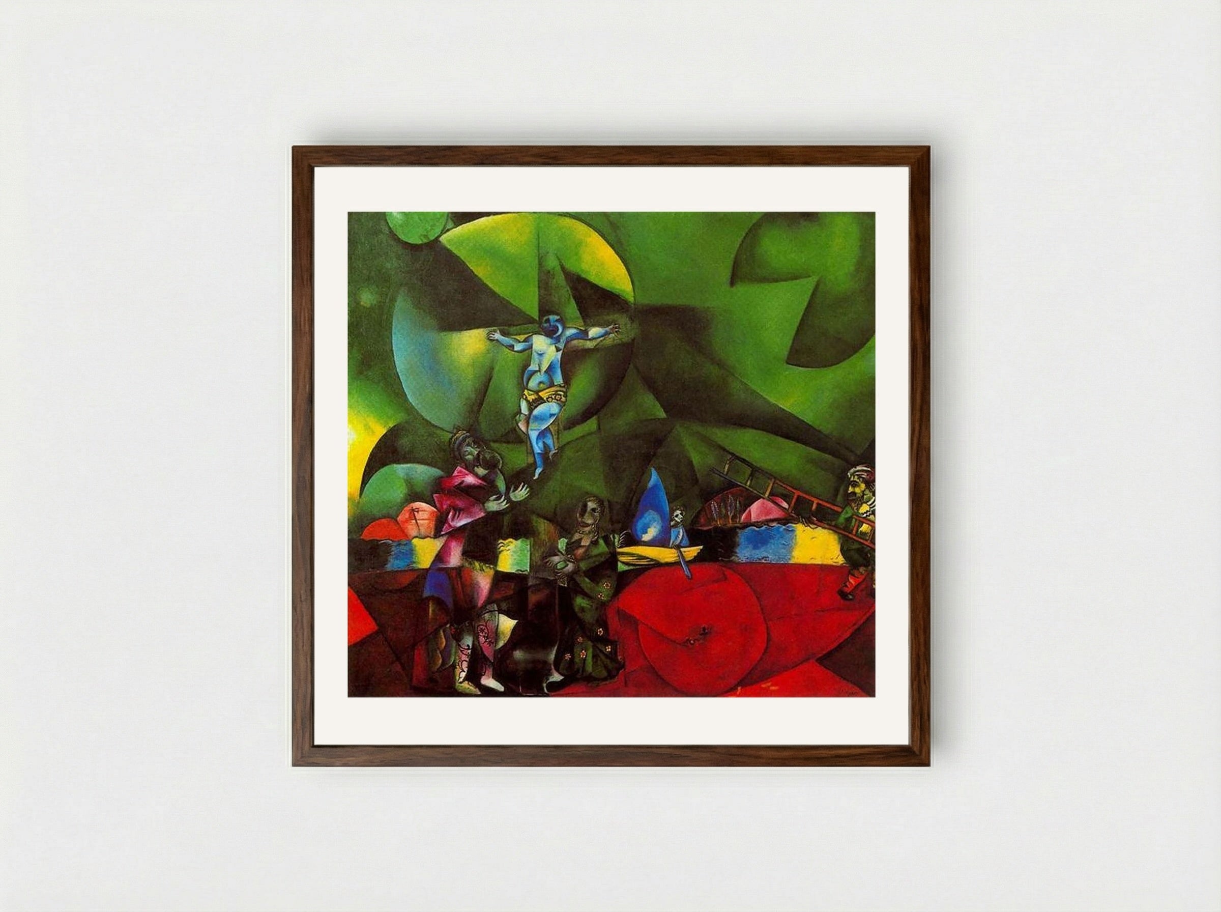Golgotha - Marc Chagall - Framed Print Dark Wood