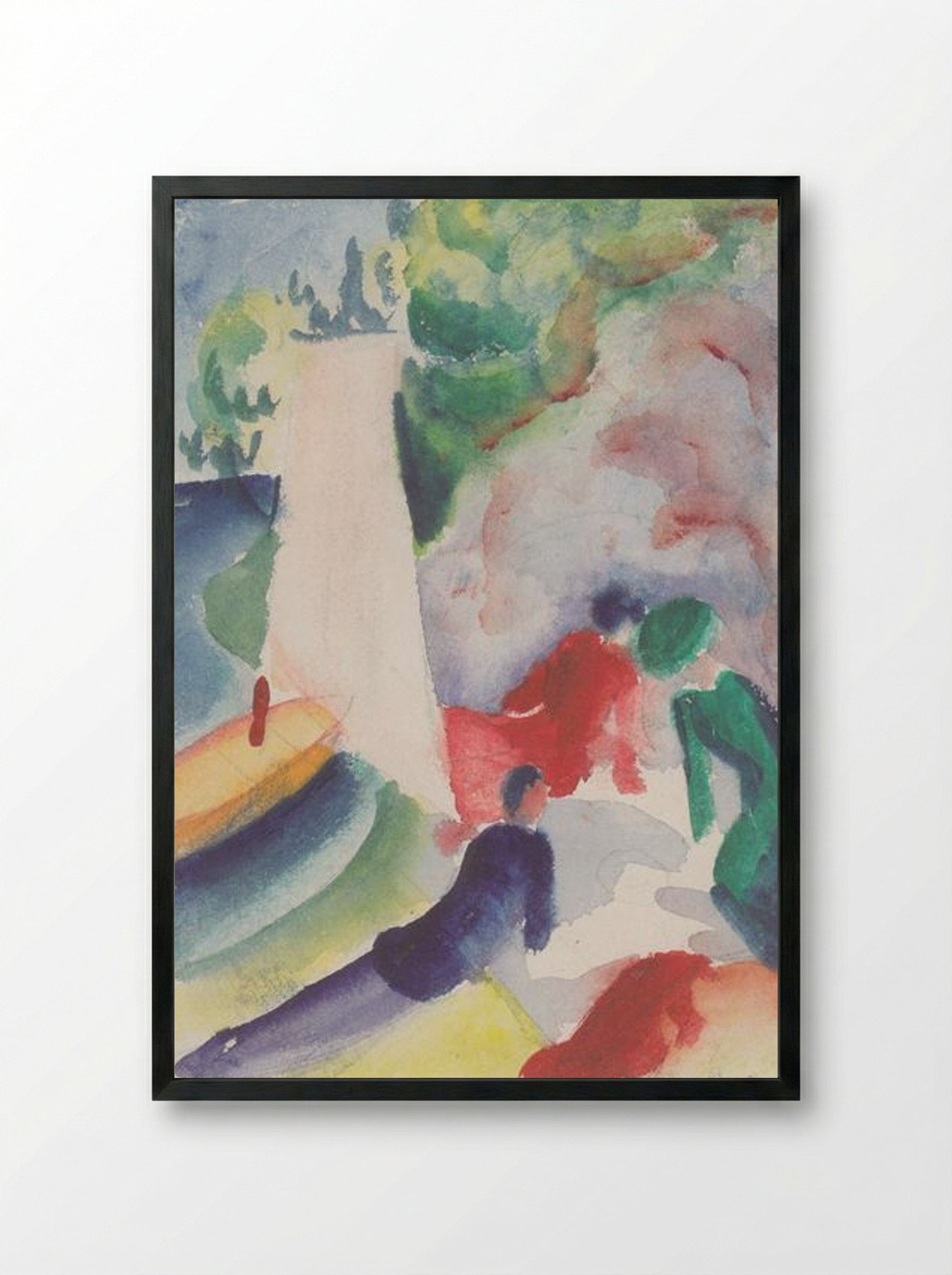 Picnic on the Beach - August Macke - Framed Print Black