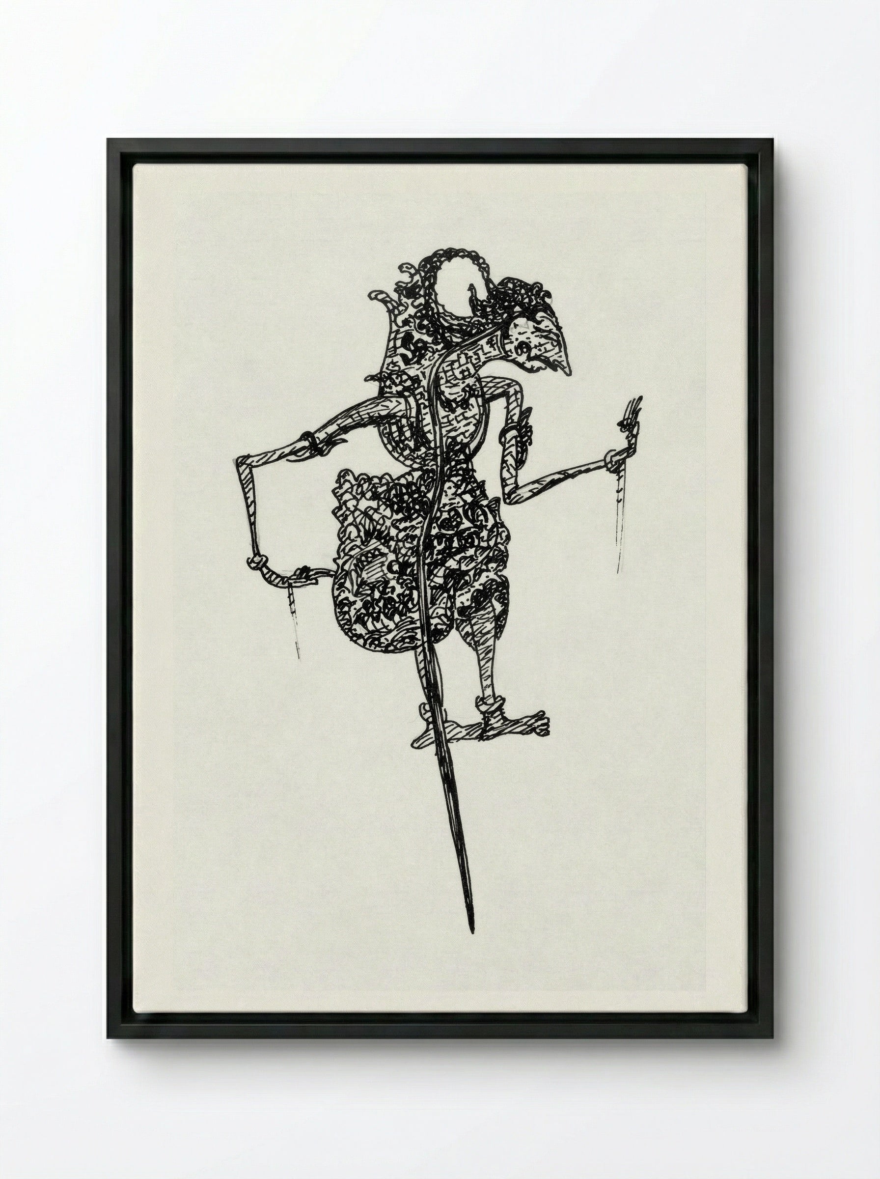 Wajangpop (Wayang Puppet) - Leo Gestel - Framed Canvas Black