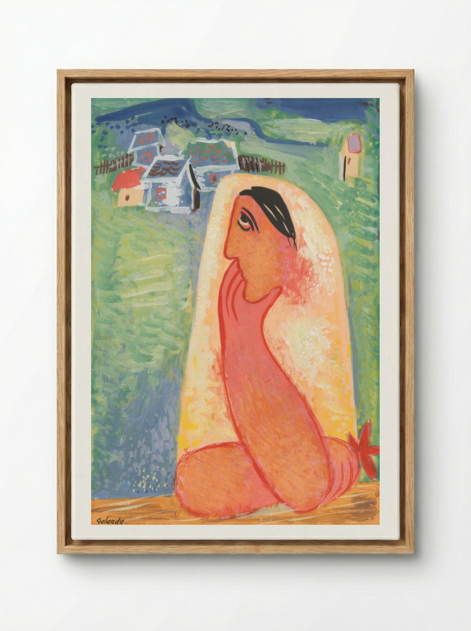 Villager - Mikuláš Galanda - Framed Canvas Wood