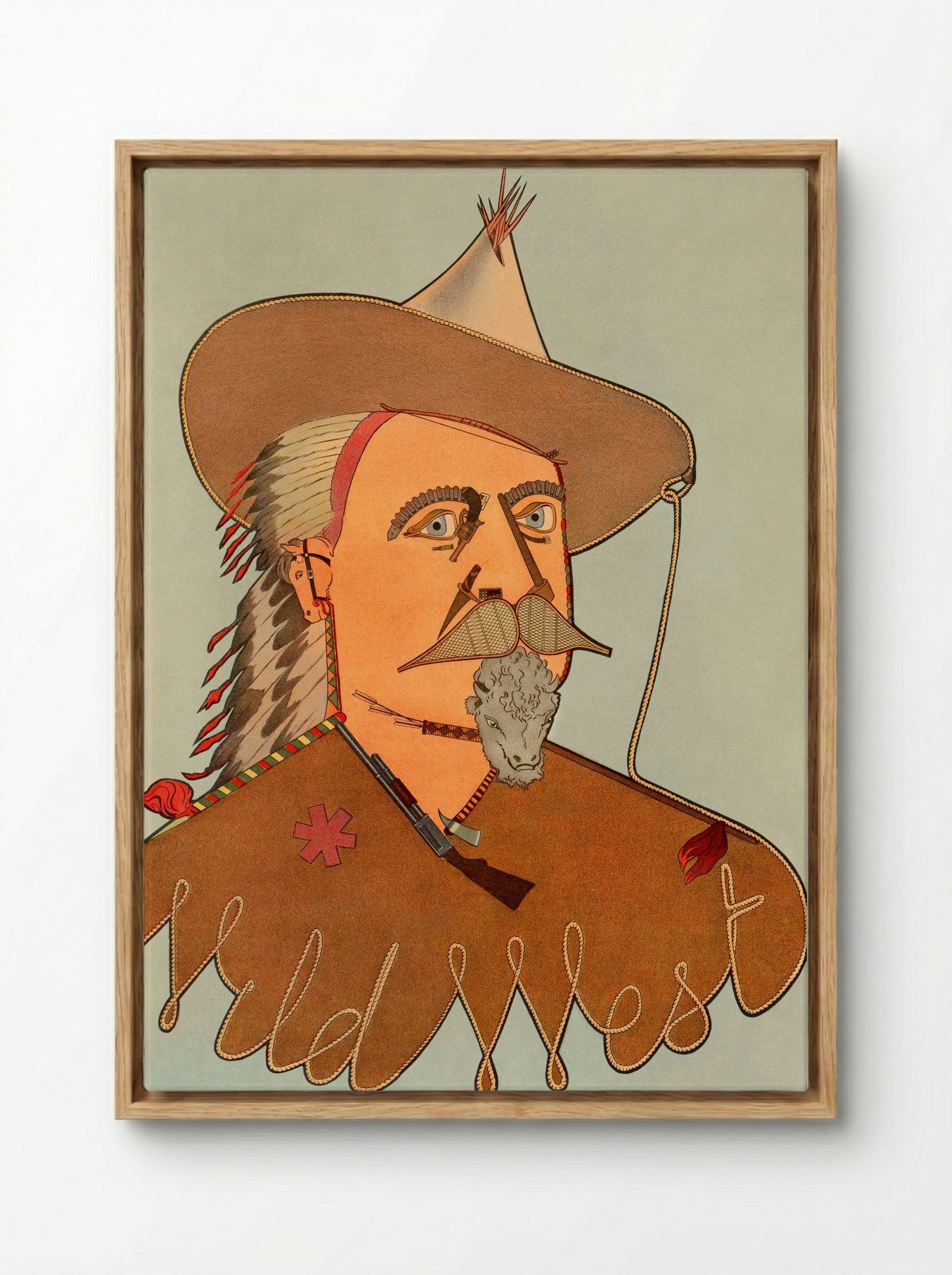Wild West Portrait - Fine Art Print - Framed Canvas Wood