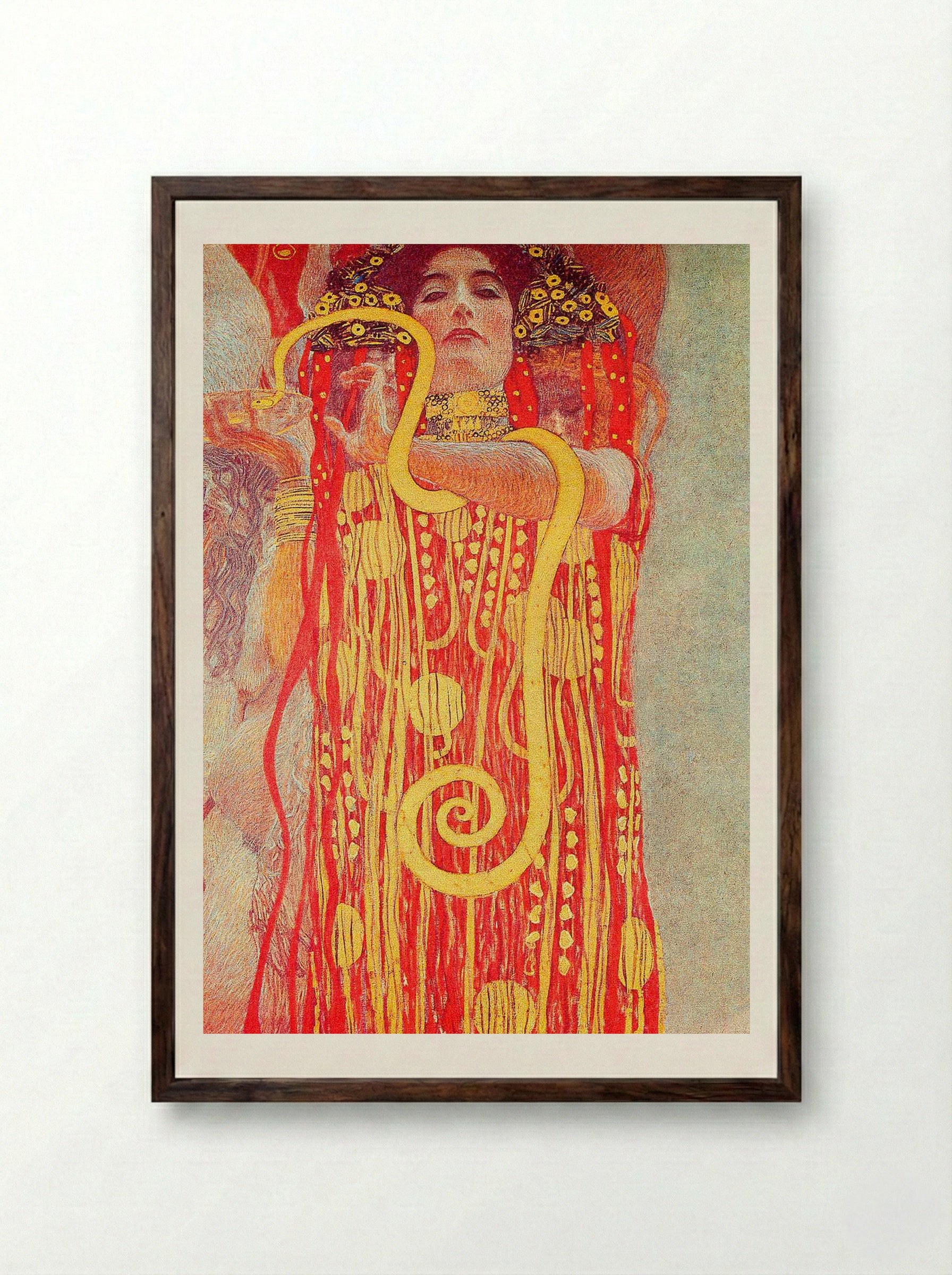 Hygieia - Gustav Klimt - Framed Print Dark Wood